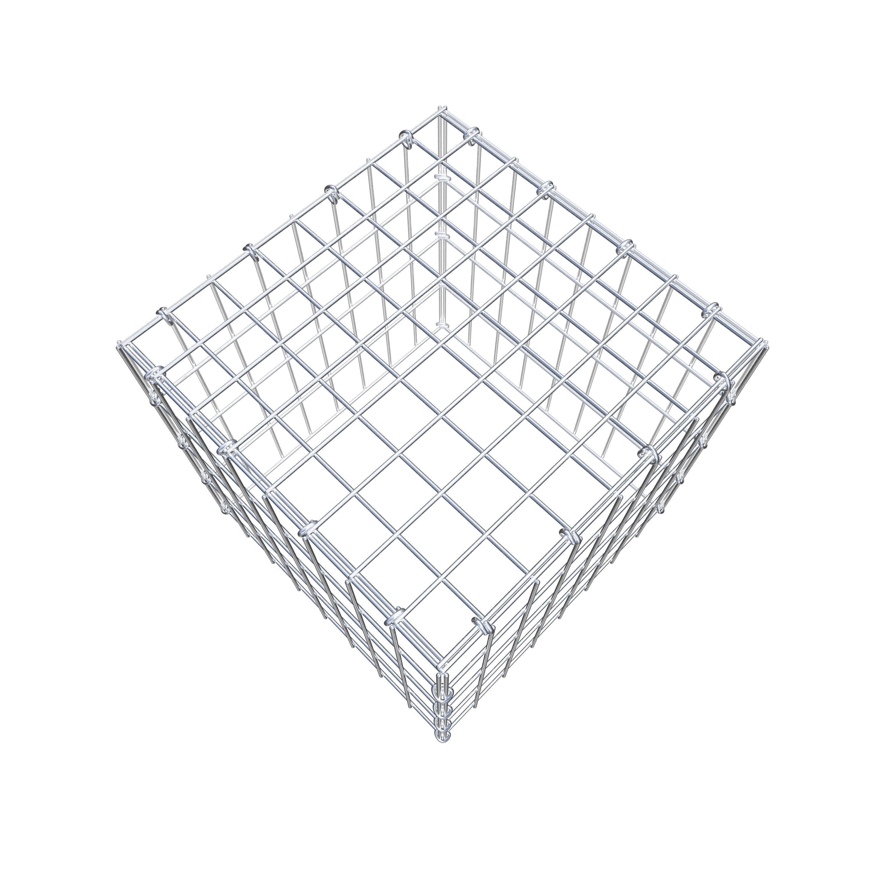 Mounted gabion type 3 40 cm x 40 cm x 40 cm (L x H x D), mesh size 5 cm x 10 cm, C-ring