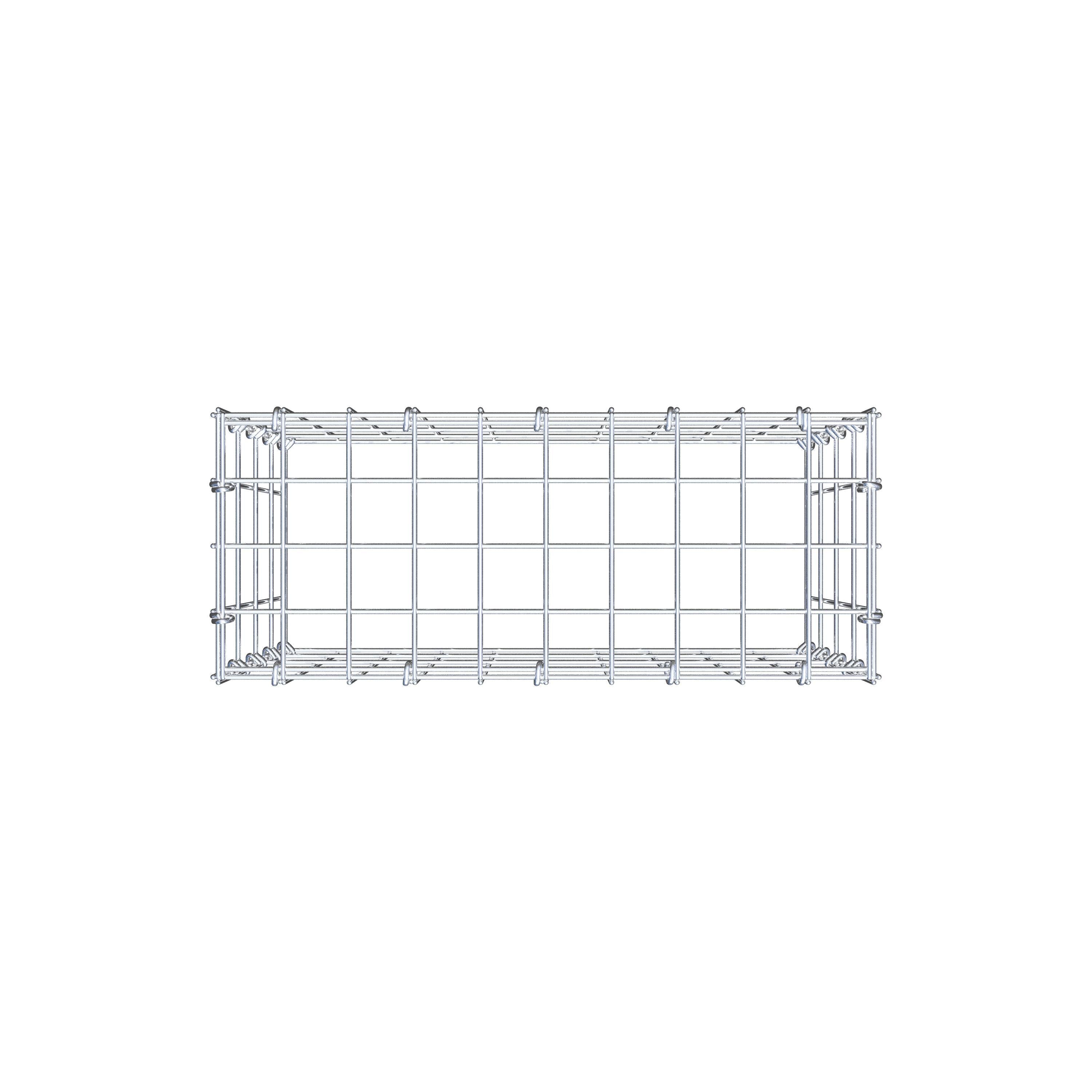 Mounted gabion type 3 50 cm x 40 cm x 20 cm (L x H x D), mesh size 5 cm x 10 cm, C-ring