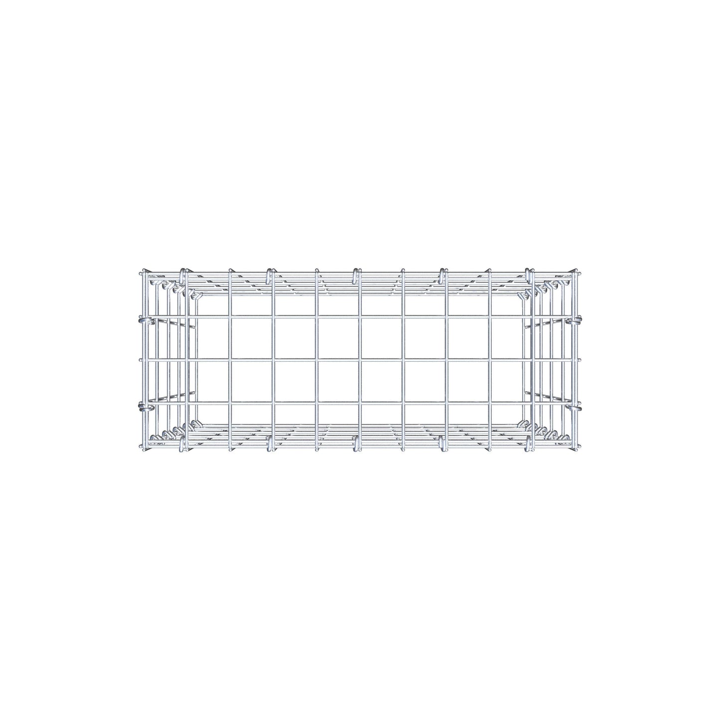Monteret gabion type 3 50 cm x 50 cm x 20 cm (L x H x D), maskestørrelse 5 cm x 10 cm, C-ring