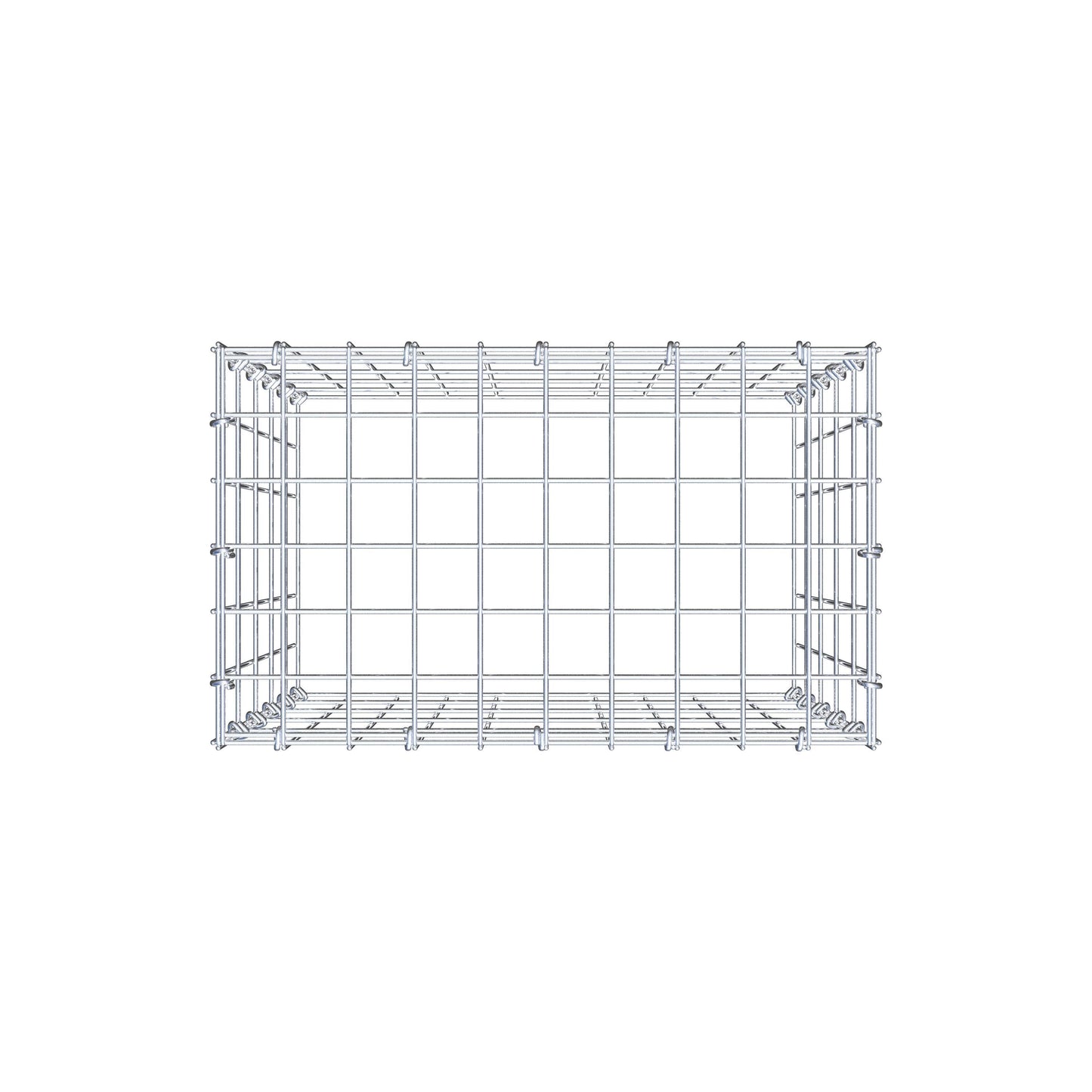 Mounted gabion type 3 50 cm x 50 cm x 30 cm (L x H x D), mesh size 5 cm x 10 cm, C-ring