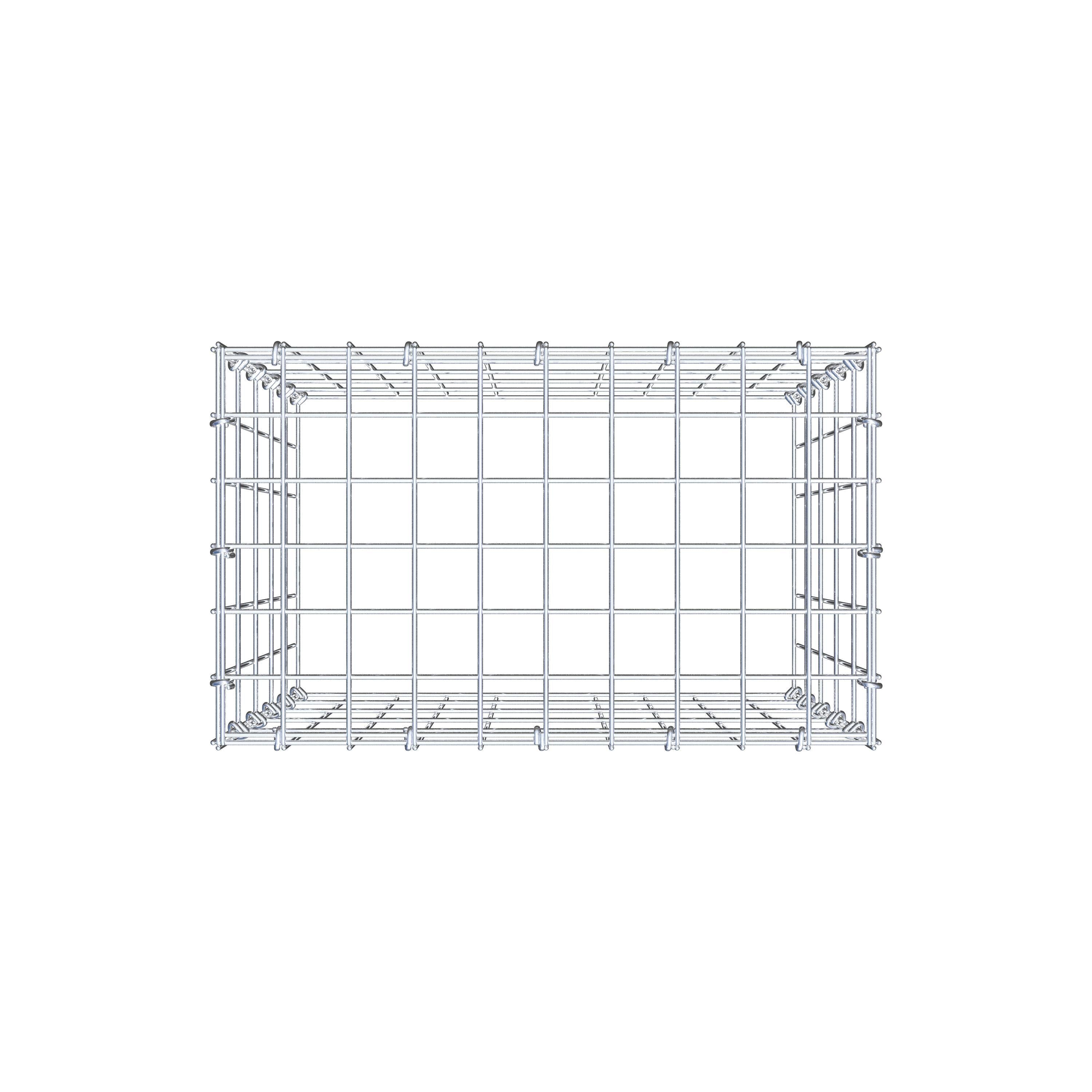 Mounted gabion type 3 50 cm x 50 cm x 30 cm (L x H x D), mesh size 5 cm x 10 cm, C-ring