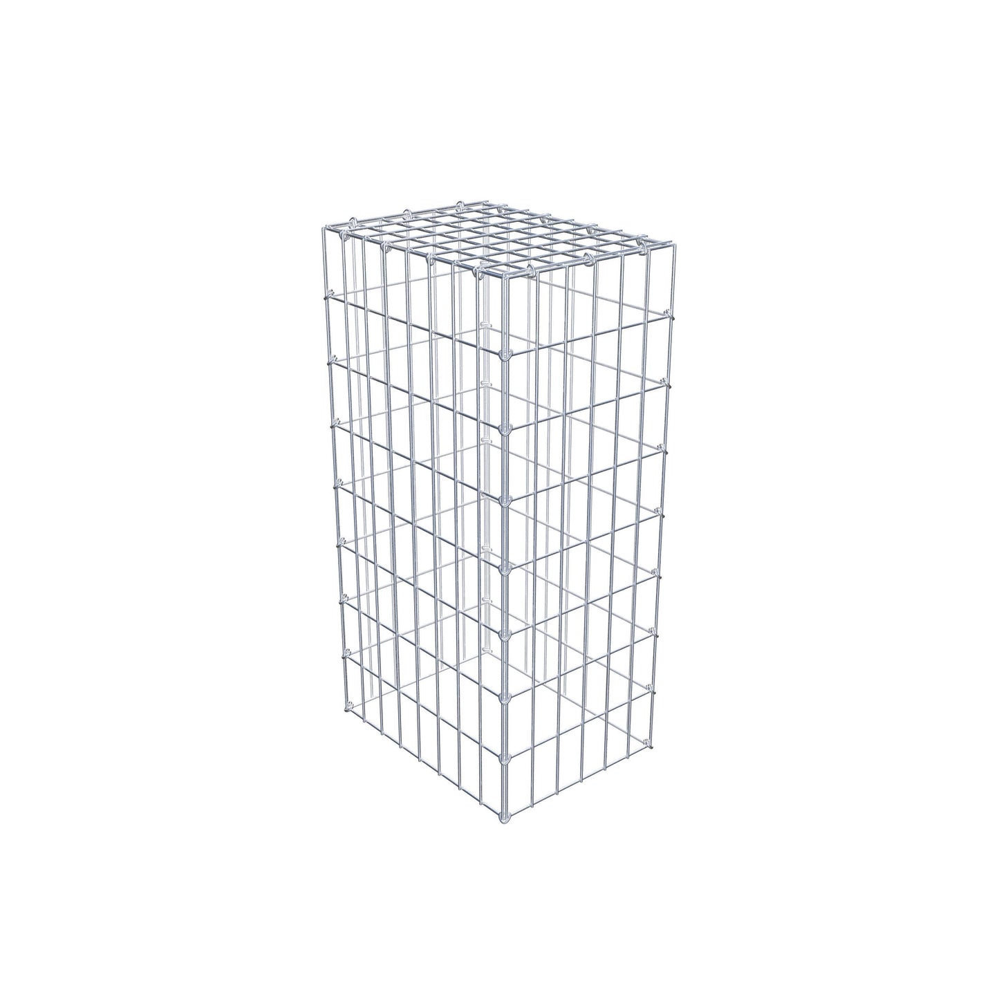 Mounted gabion type 3 80 cm x 40 cm x 30 cm (L x H x D), mesh size 5 cm x 10 cm, C-ring