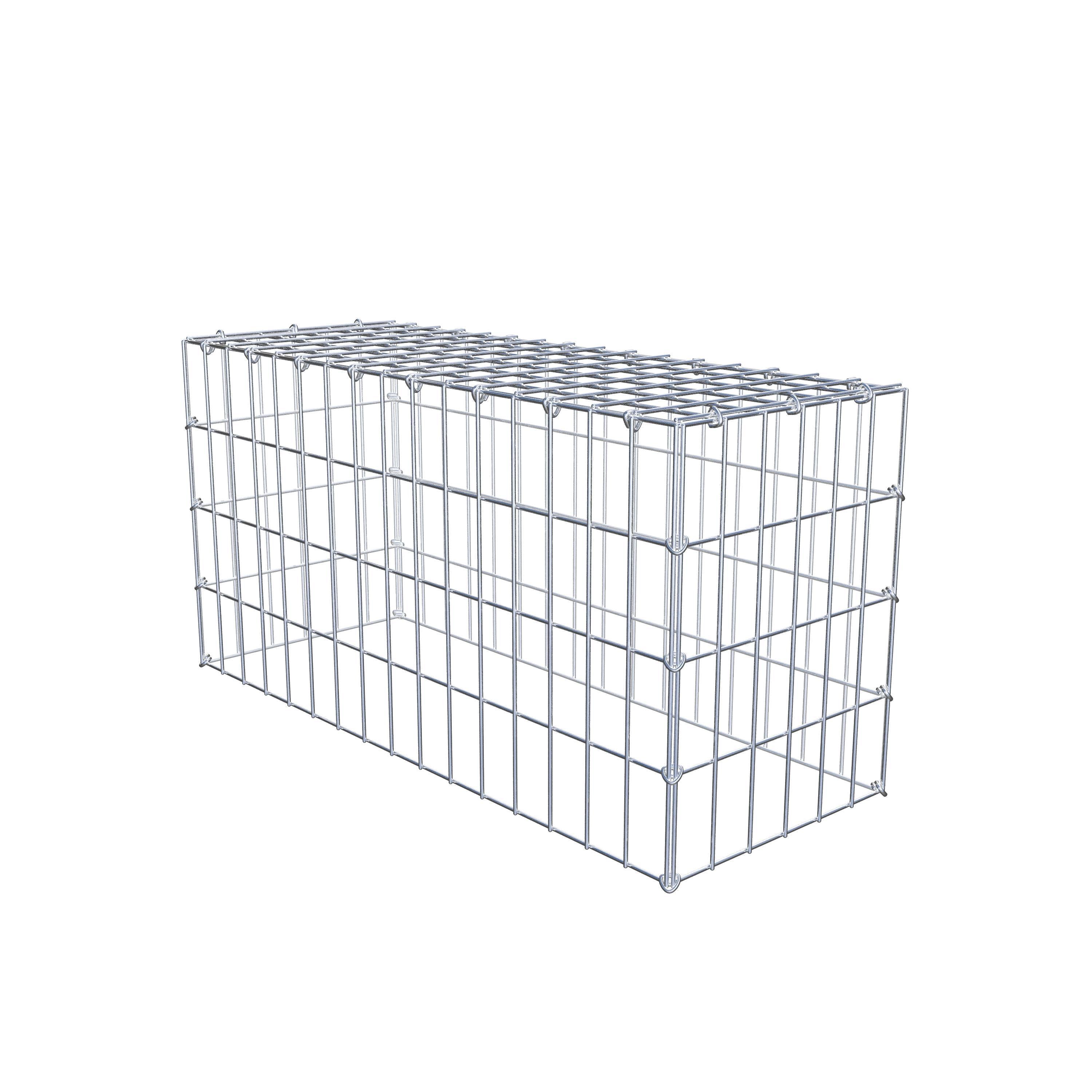 Monteret gabion type 3 80 cm x 40 cm x 30 cm (L x H x D), maskestørrelse 5 cm x 10 cm, C-ring