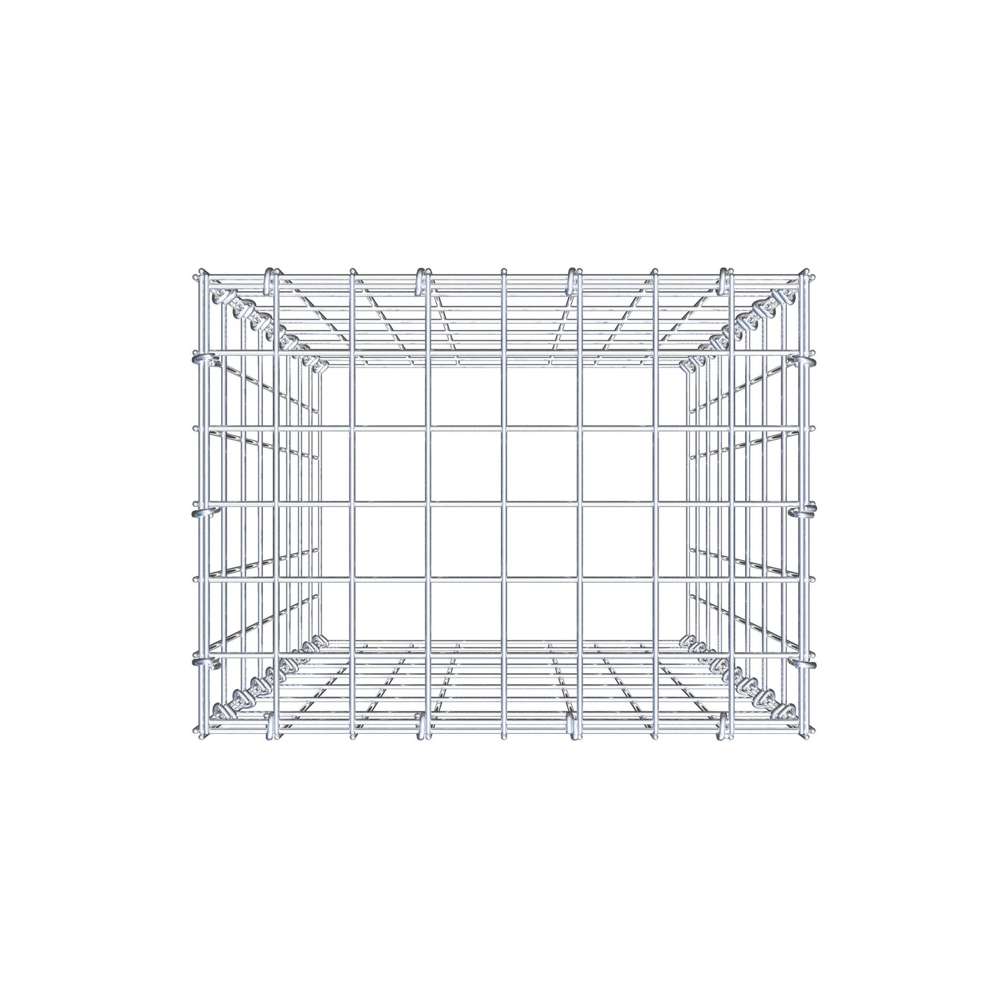 Mounted gabion type 3 80 cm x 40 cm x 30 cm (L x H x D), mesh size 5 cm x 10 cm, C-ring