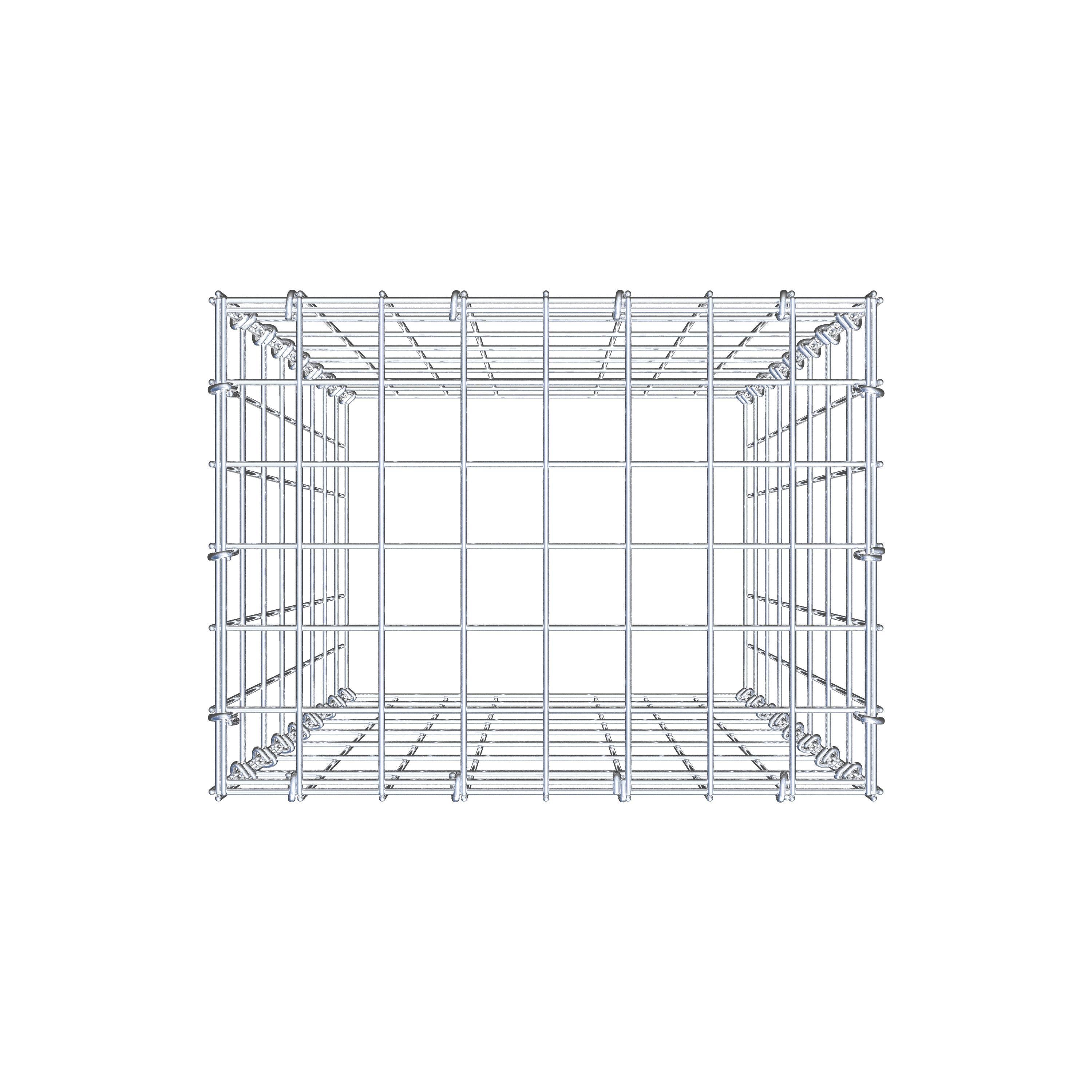 Monteret gabion type 3 80 cm x 40 cm x 30 cm (L x H x D), maskestørrelse 5 cm x 10 cm, C-ring