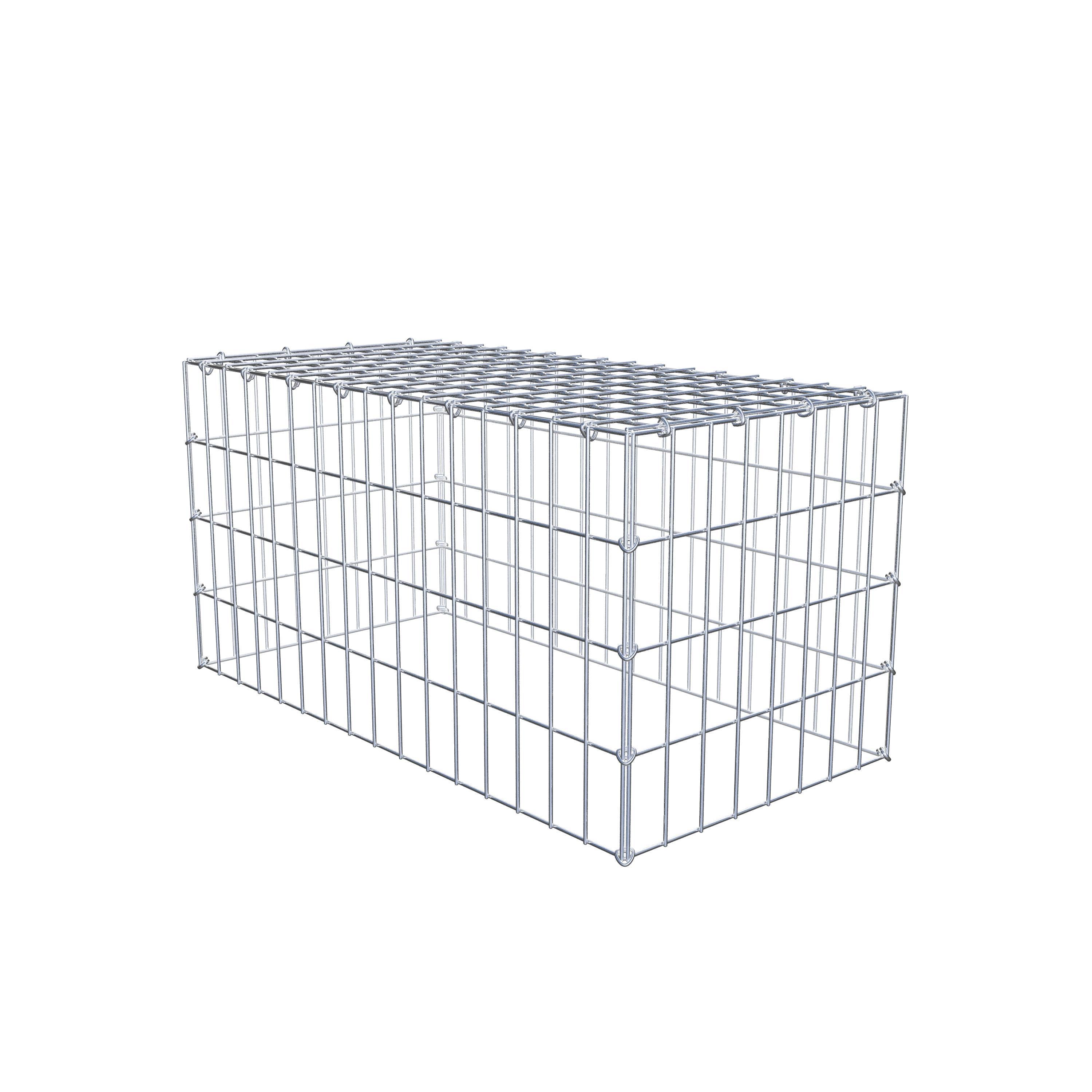 Mounted gabion type 3 80 cm x 40 cm x 40 cm (L x H x D), mesh size 5 cm x 10 cm, C-ring