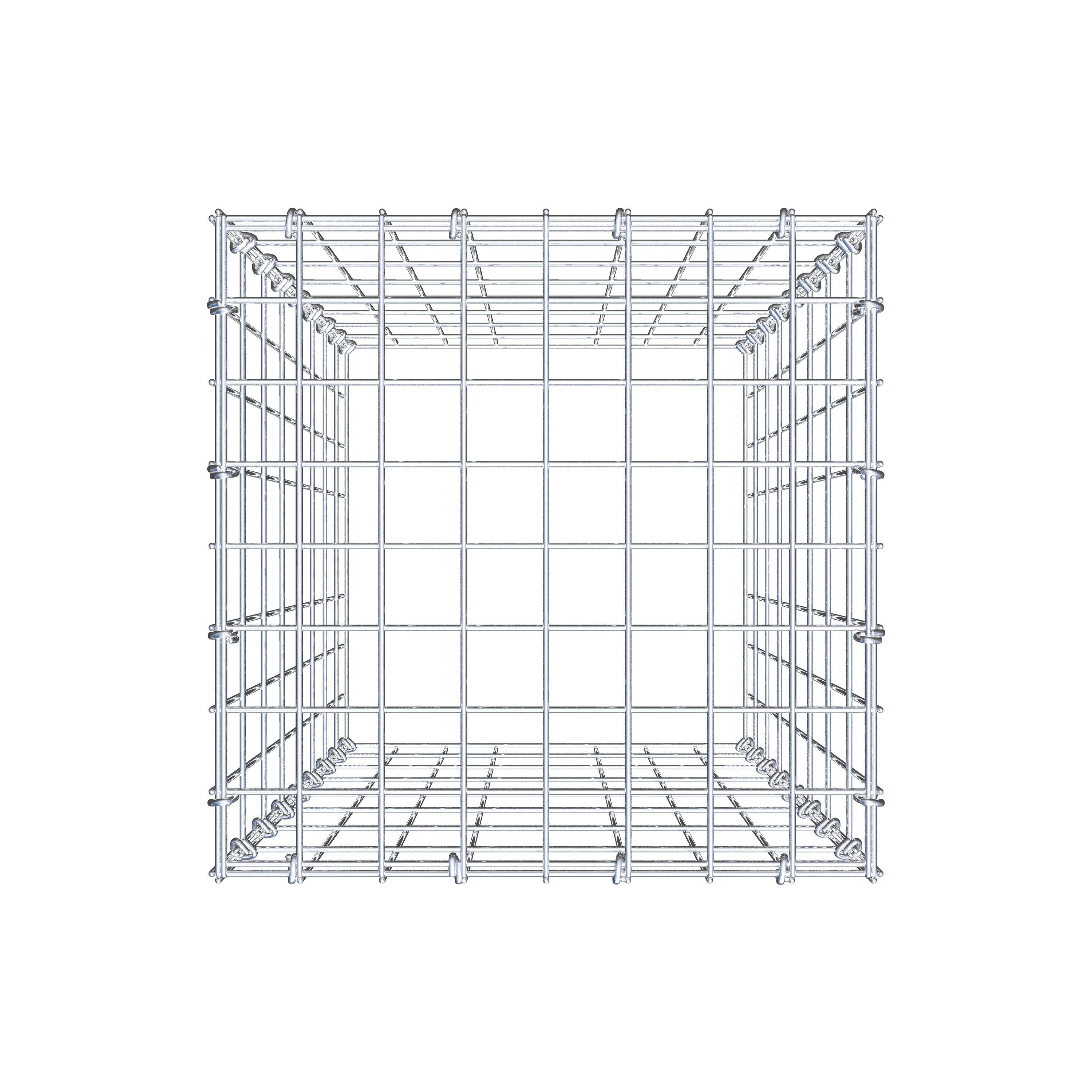 Mounted gabion type 3 80 cm x 40 cm x 40 cm (L x H x D), mesh size 5 cm x 10 cm, C-ring