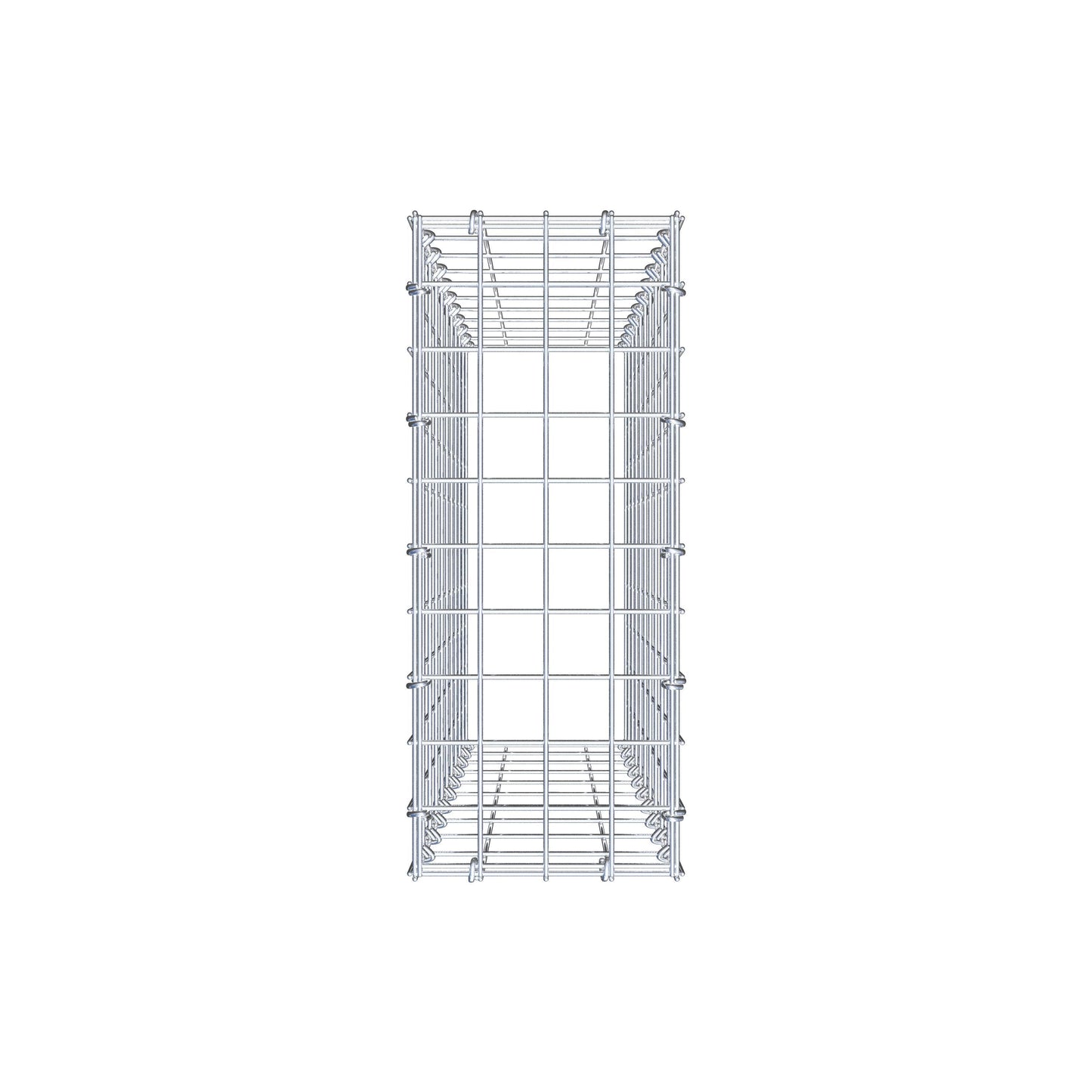 Typ 3 påbyggnadsgabion 100 cm x 20 cm x 50 cm (L x H x D), maskstorlek 5 cm x 10 cm, C-ring