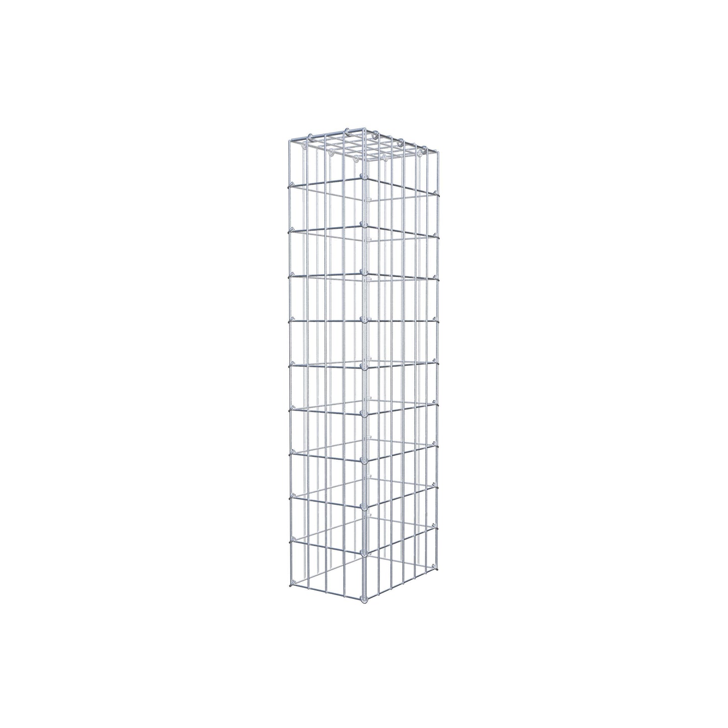Typ 3 påbyggnadsgabion 100 cm x 30 cm x 20 cm (L x H x D), maskstorlek 5 cm x 10 cm, C-ring