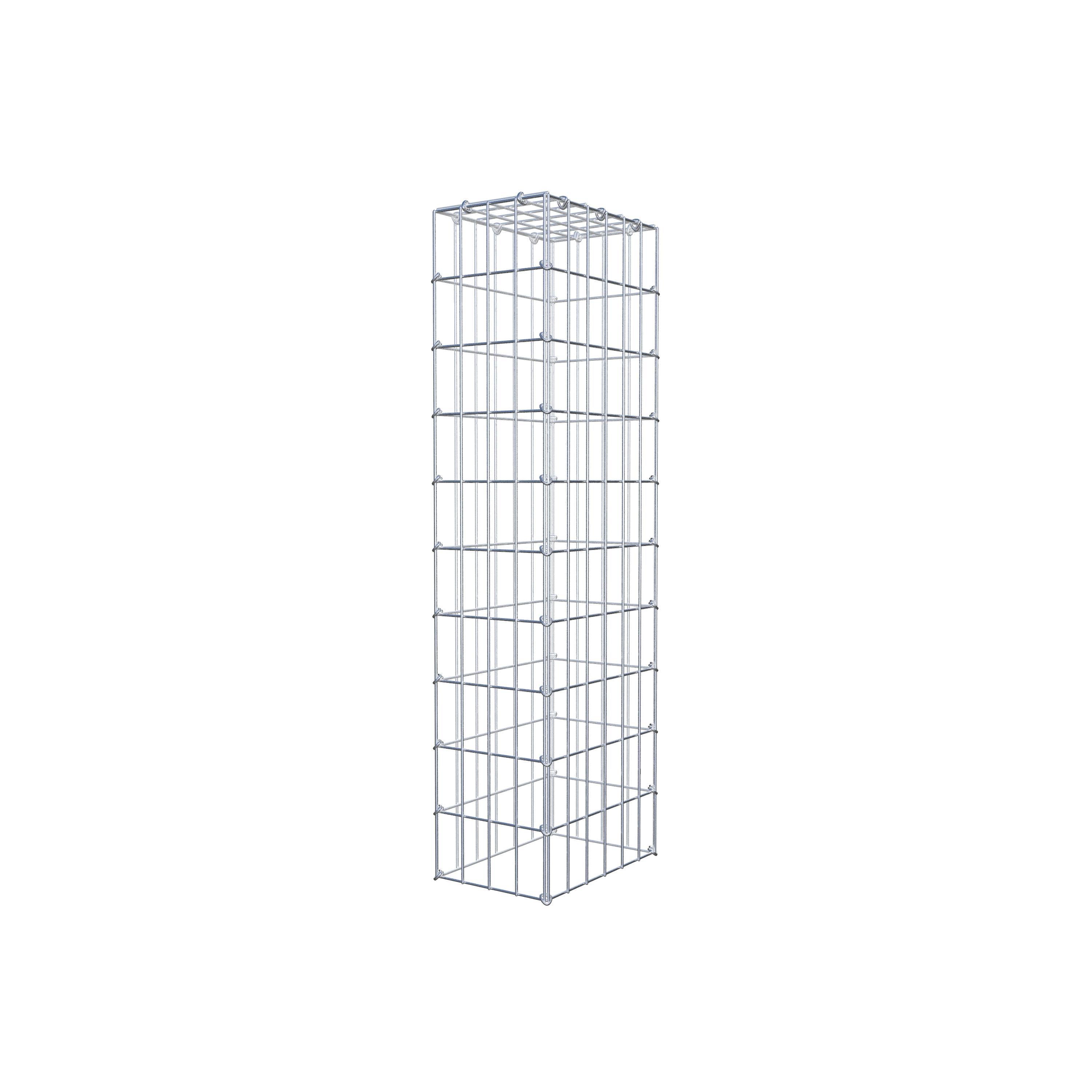 Typ 3 påbyggnadsgabion 100 cm x 30 cm x 20 cm (L x H x D), maskstorlek 5 cm x 10 cm, C-ring