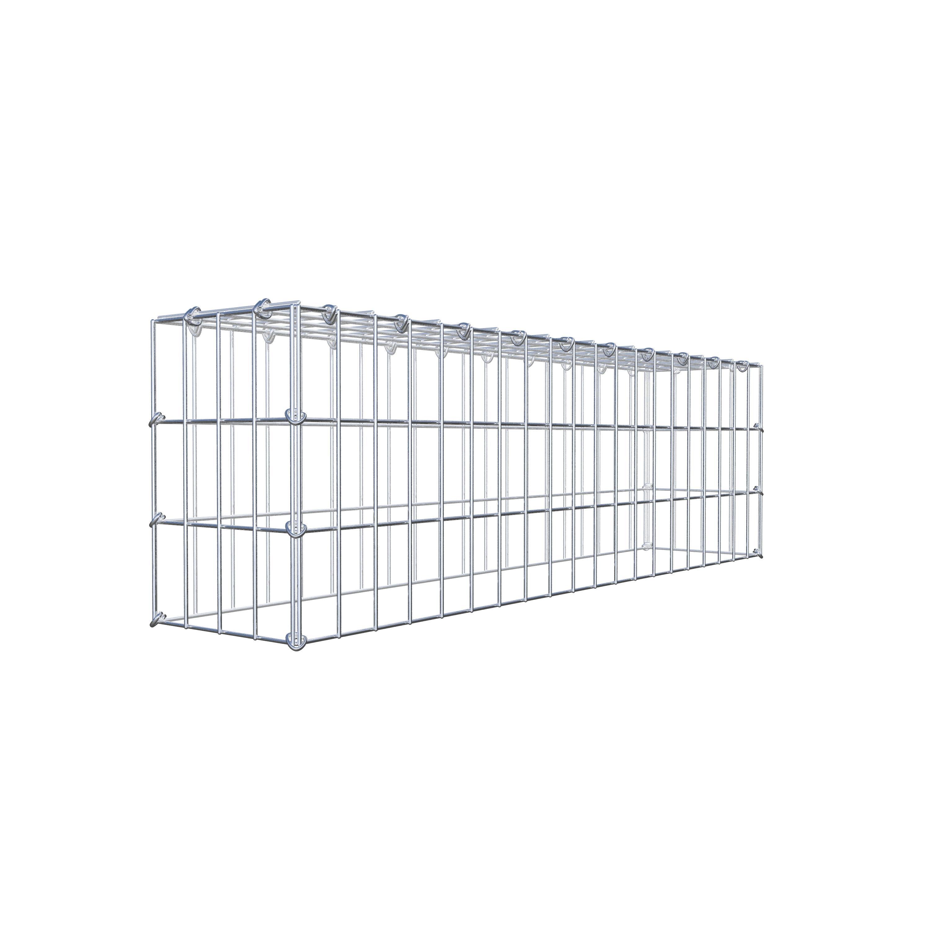 Typ 3 påbyggnadsgabion 100 cm x 30 cm x 20 cm (L x H x D), maskstorlek 5 cm x 10 cm, C-ring