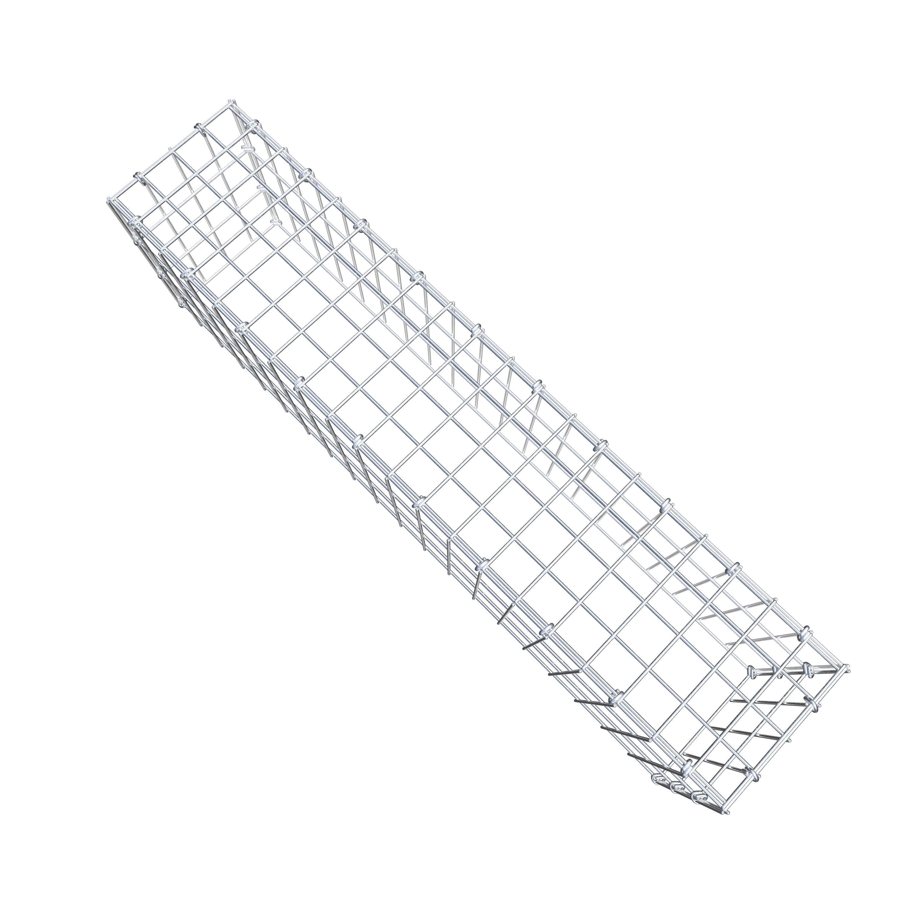 Typ 3 påbyggnadsgabion 100 cm x 30 cm x 20 cm (L x H x D), maskstorlek 5 cm x 10 cm, C-ring