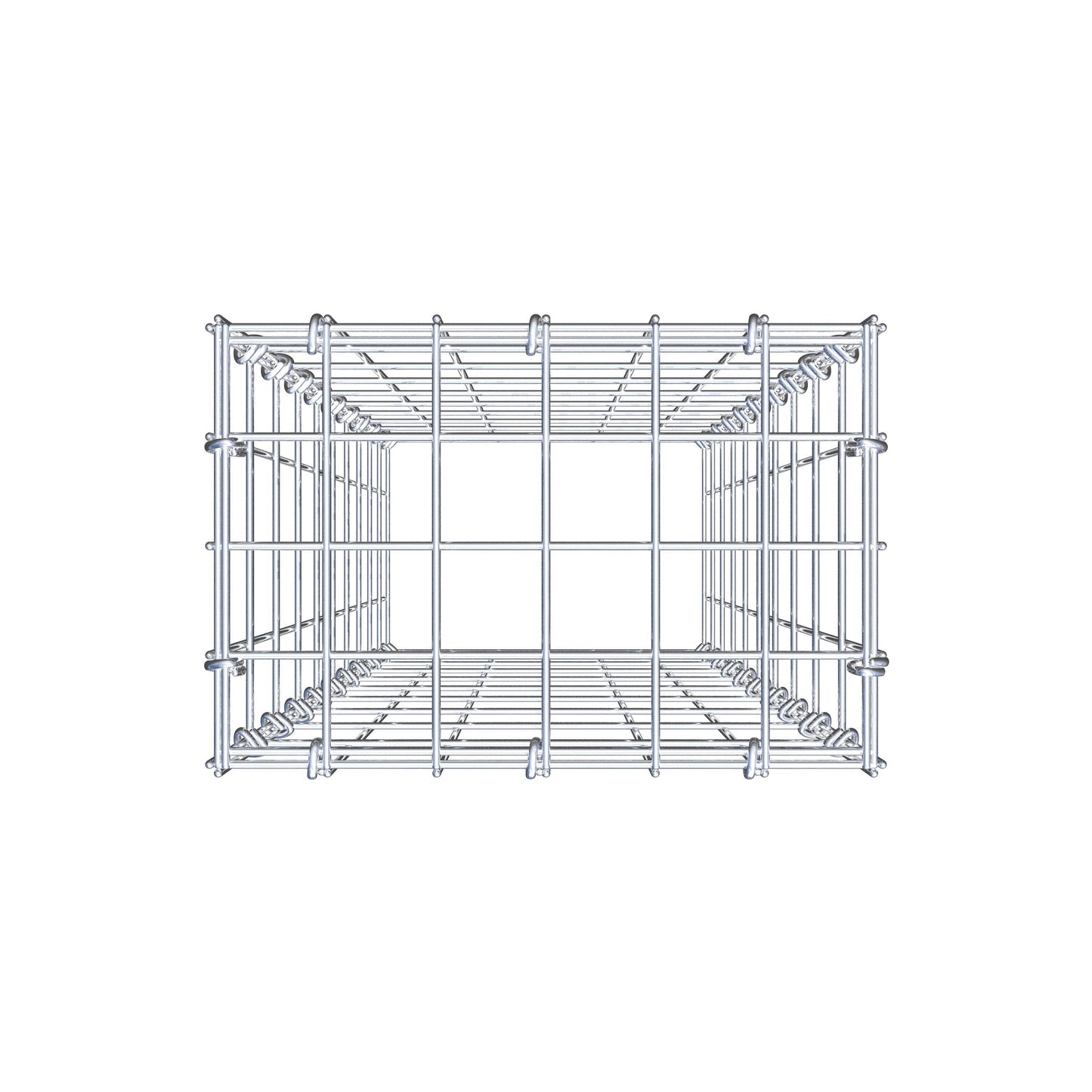 Typ 3 påbyggnadsgabion 100 cm x 30 cm x 20 cm (L x H x D), maskstorlek 5 cm x 10 cm, C-ring