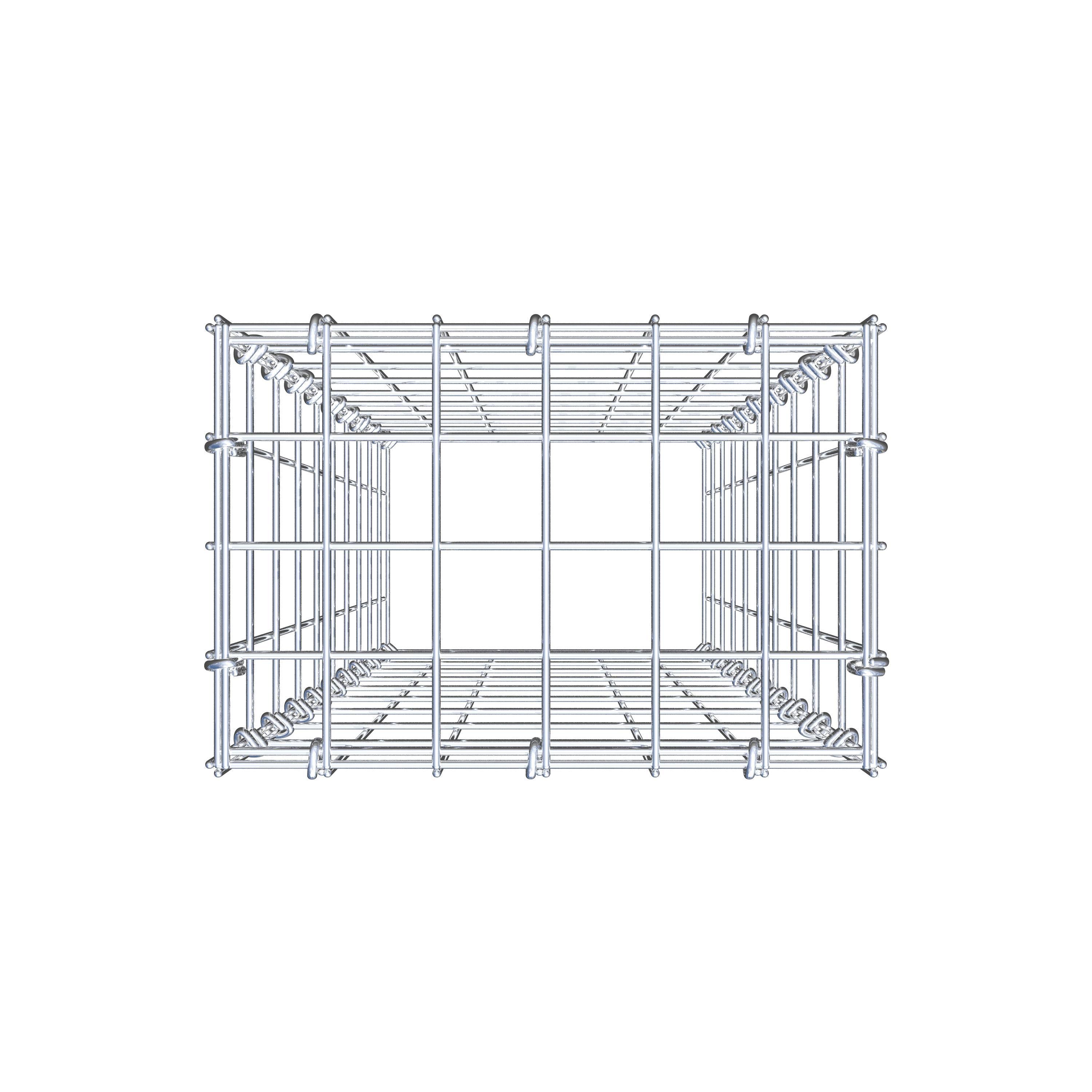 Typ 3 påbyggnadsgabion 100 cm x 30 cm x 20 cm (L x H x D), maskstorlek 5 cm x 10 cm, C-ring