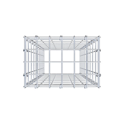 Typ 3 påbyggnadsgabion 100 cm x 30 cm x 20 cm (L x H x D), maskstorlek 5 cm x 10 cm, C-ring