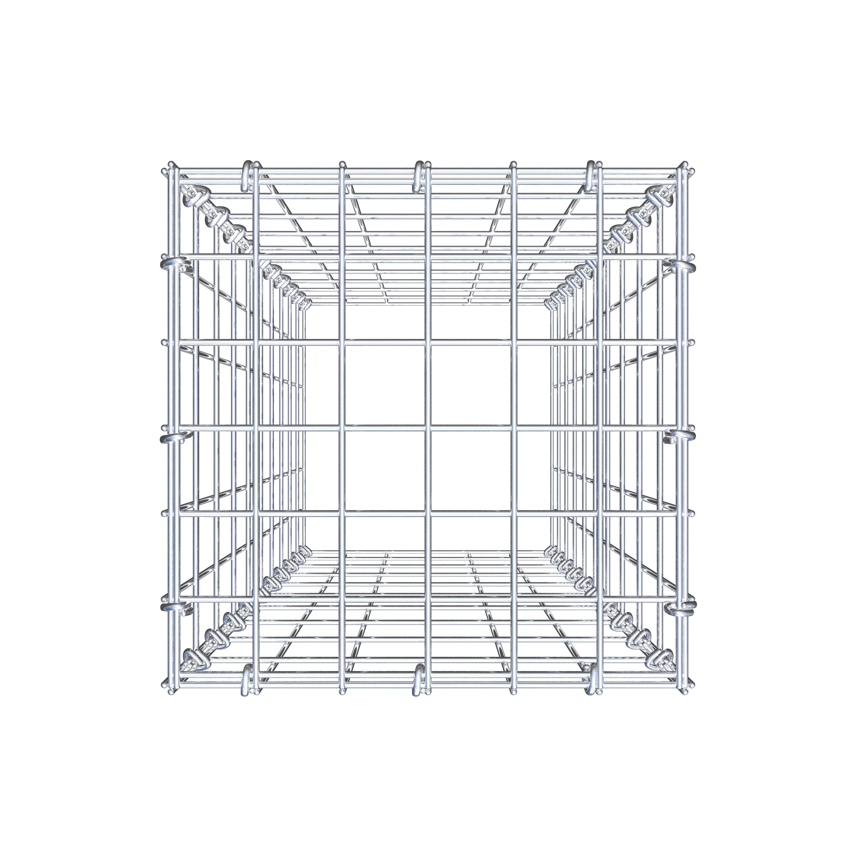 Gavión complementario de tipo 3 100 cm x 30 cm x 30 cm (largo x alto x fondo), malla 5 cm x 10 cm, anillo en C