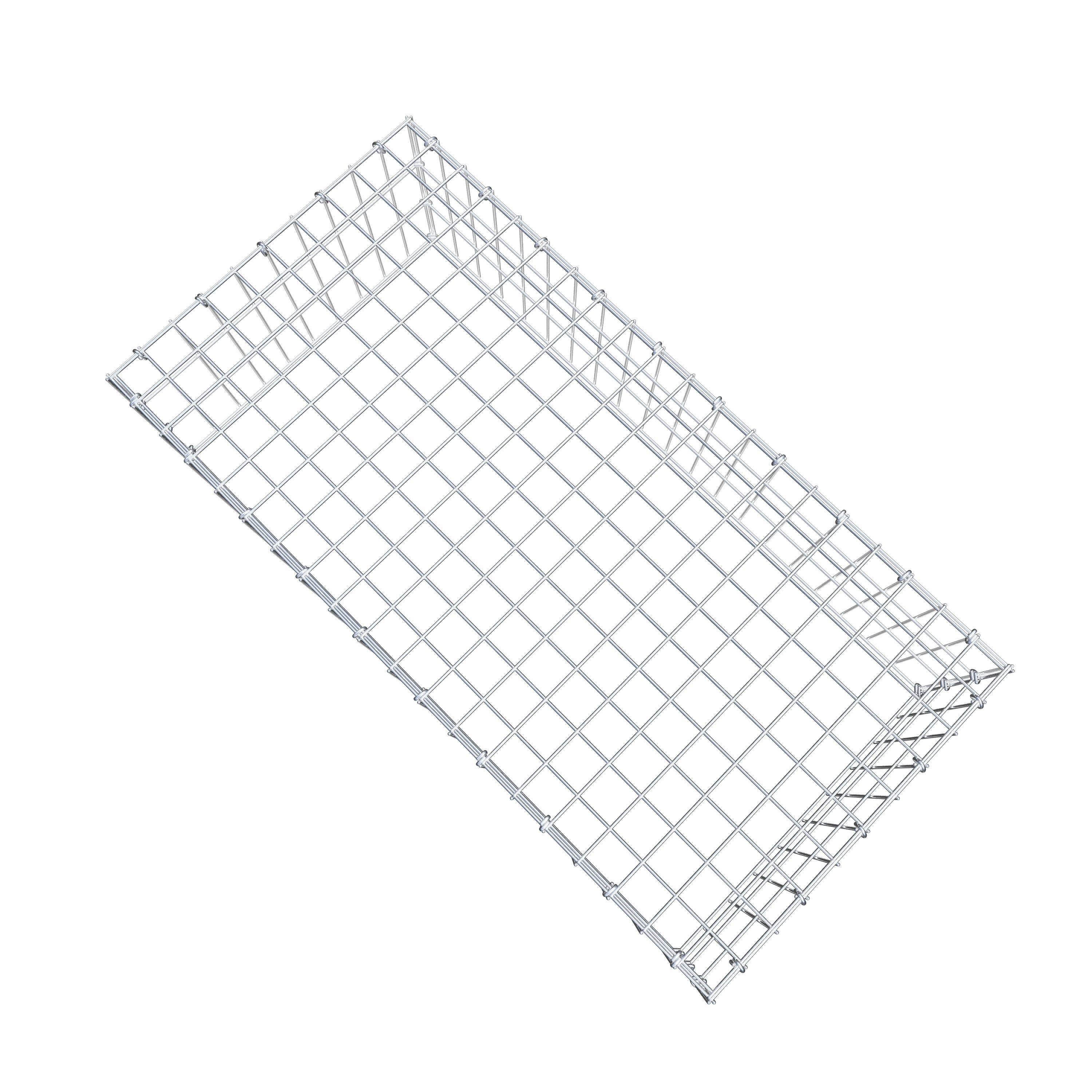 Mounted gabion type 3 100 cm x 30 cm x 50 cm (L x H x D), mesh size 5 cm x 10 cm, C-ring