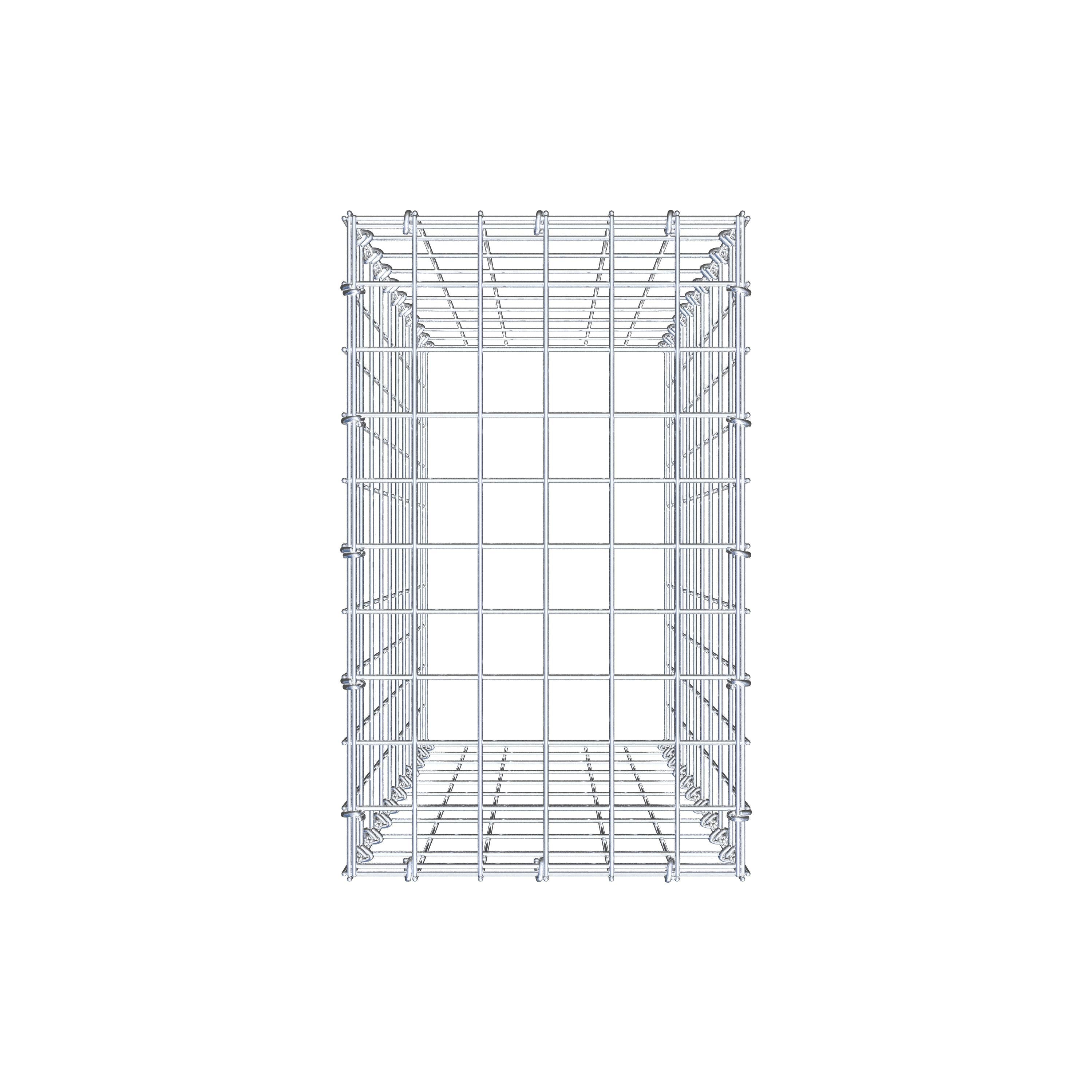 Gavión complementario de tipo 3 100 cm x 30 cm x 50 cm (largo x alto x fondo), malla 5 cm x 10 cm, anillo en C