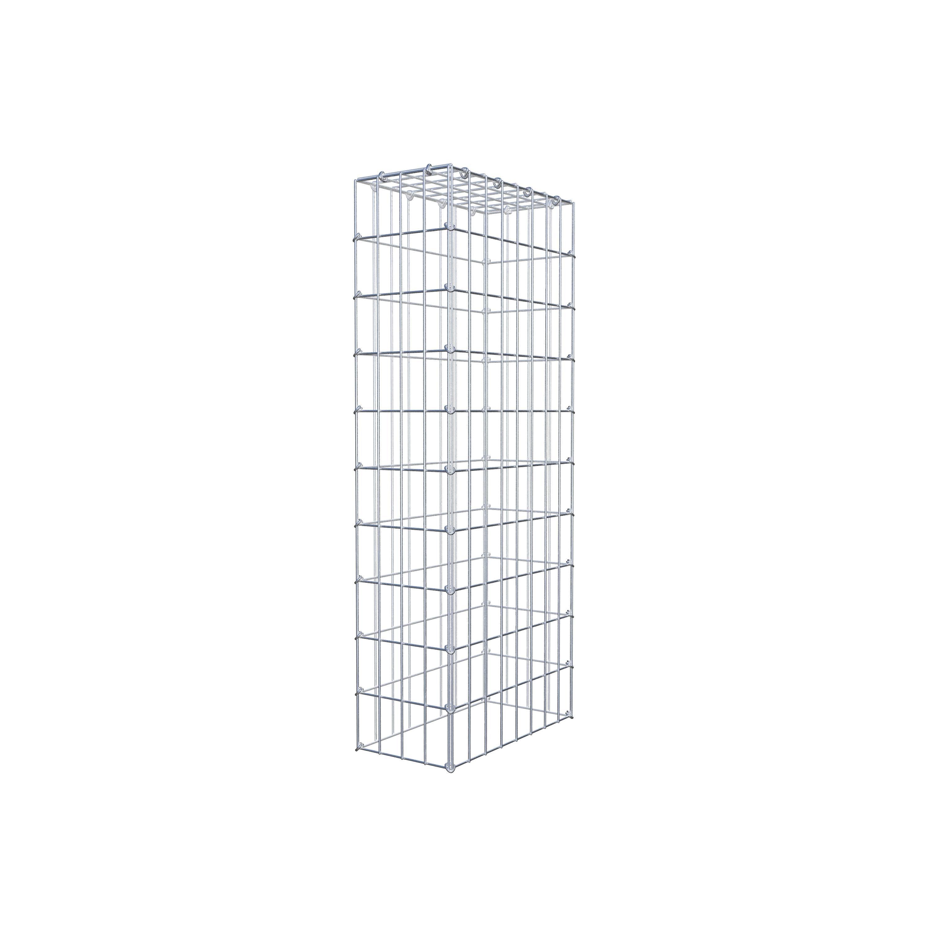 Mounted gabion type 3 100 cm x 40 cm x 20 cm (L x H x D), mesh size 5 cm x 10 cm, C-ring