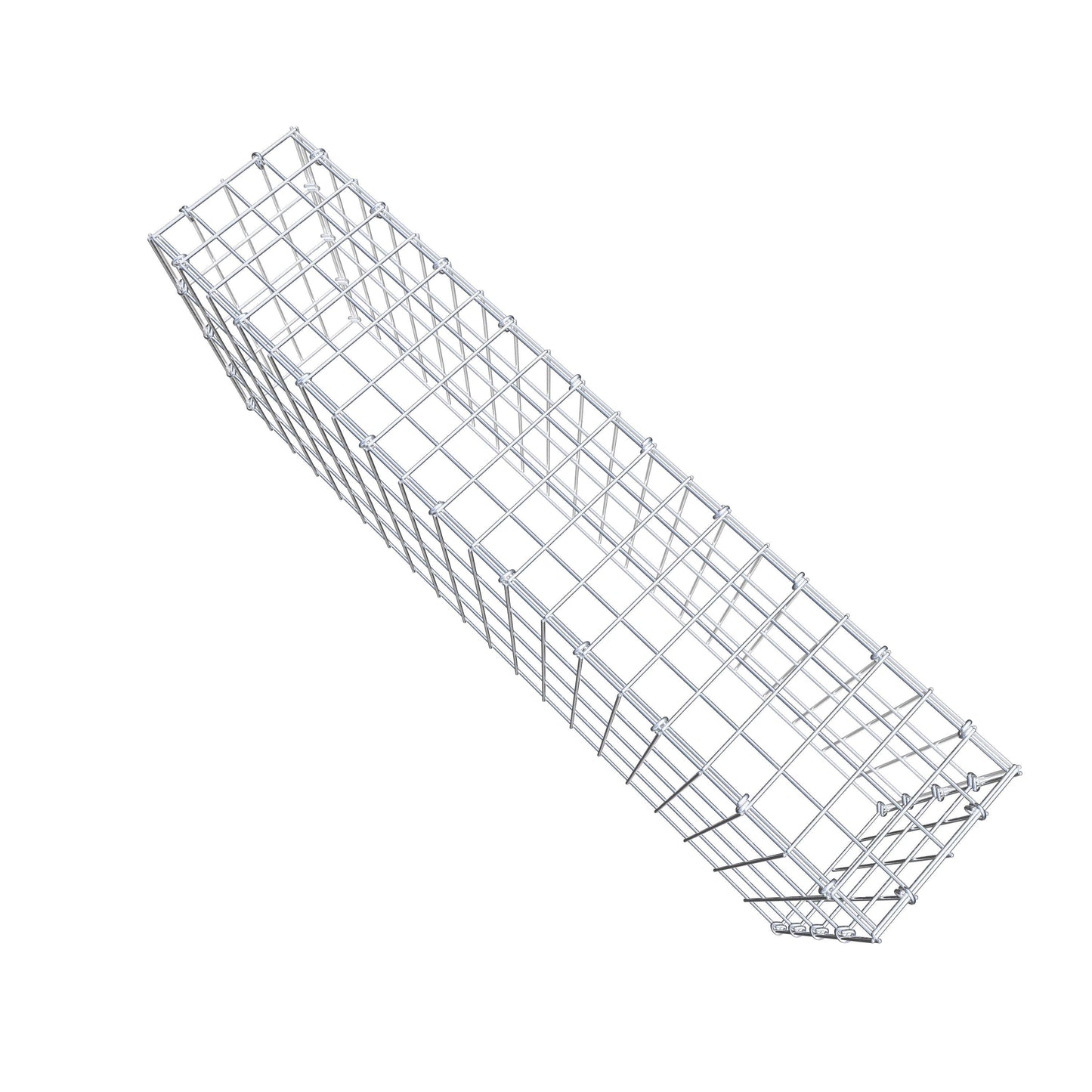 Typ 3 påbyggnadsgabion 100 cm x 40 cm x 20 cm (L x H x D), maskstorlek 5 cm x 10 cm, C-ring