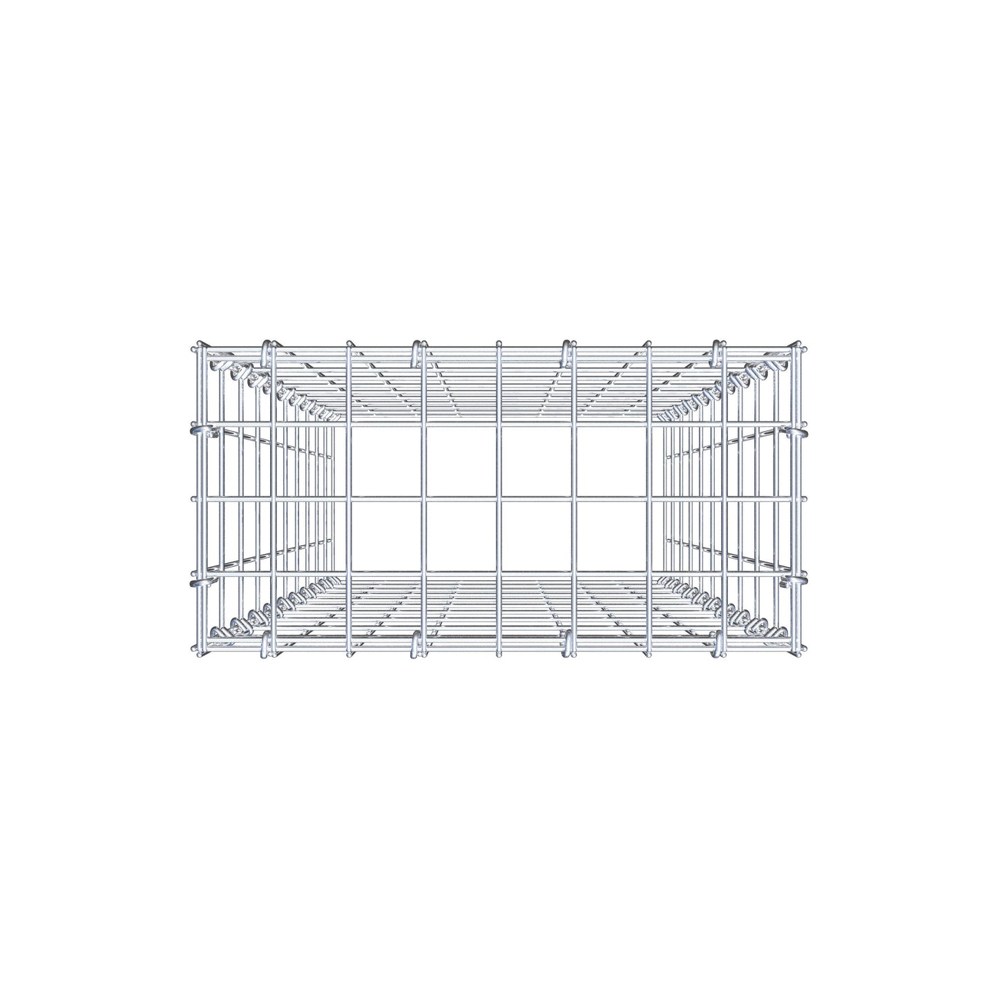 Typ 3 påbyggnadsgabion 100 cm x 40 cm x 20 cm (L x H x D), maskstorlek 5 cm x 10 cm, C-ring