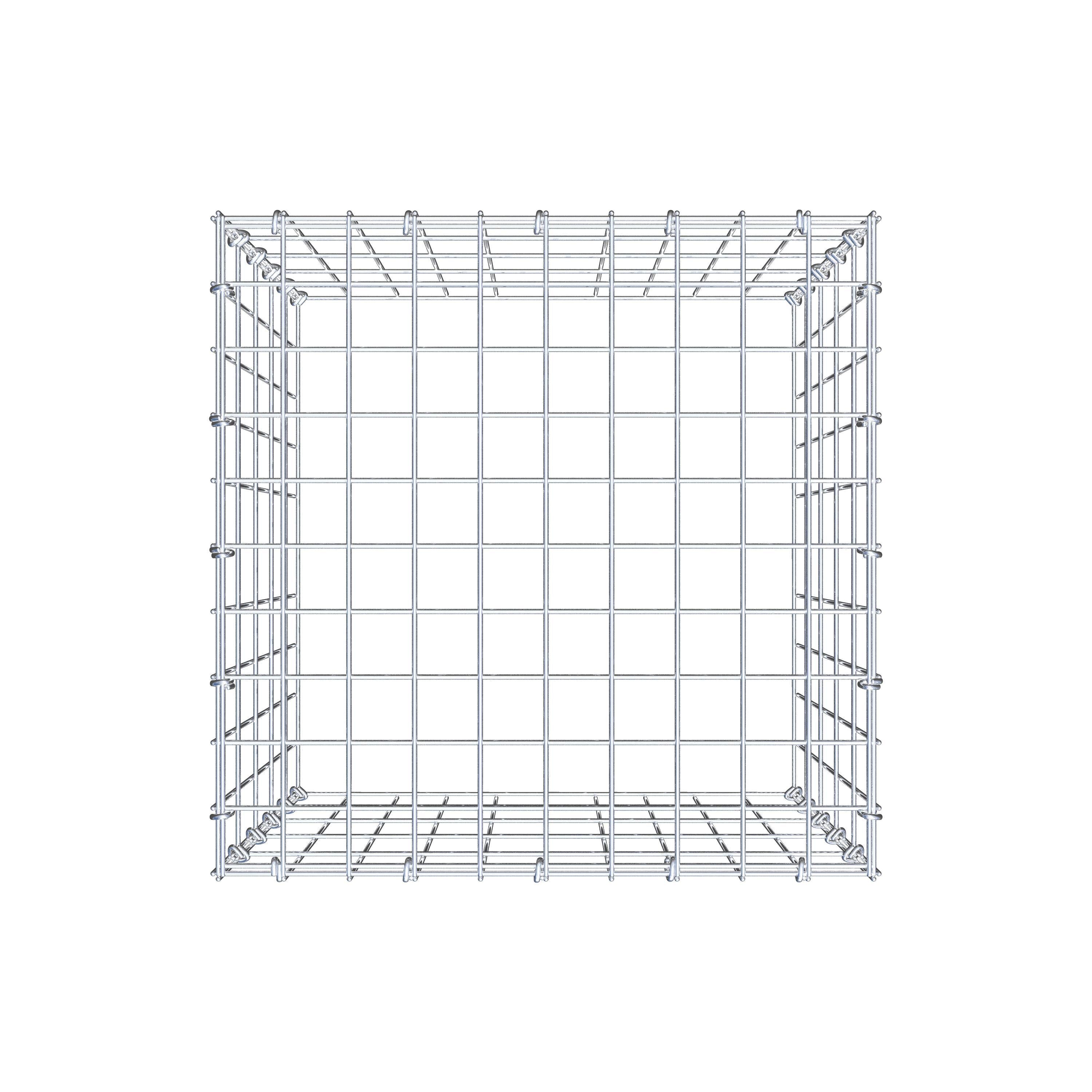 Mounted gabion type 3 50 cm x 50 cm x 50 cm (L x H x D), mesh size 5 cm x 10 cm, C-ring