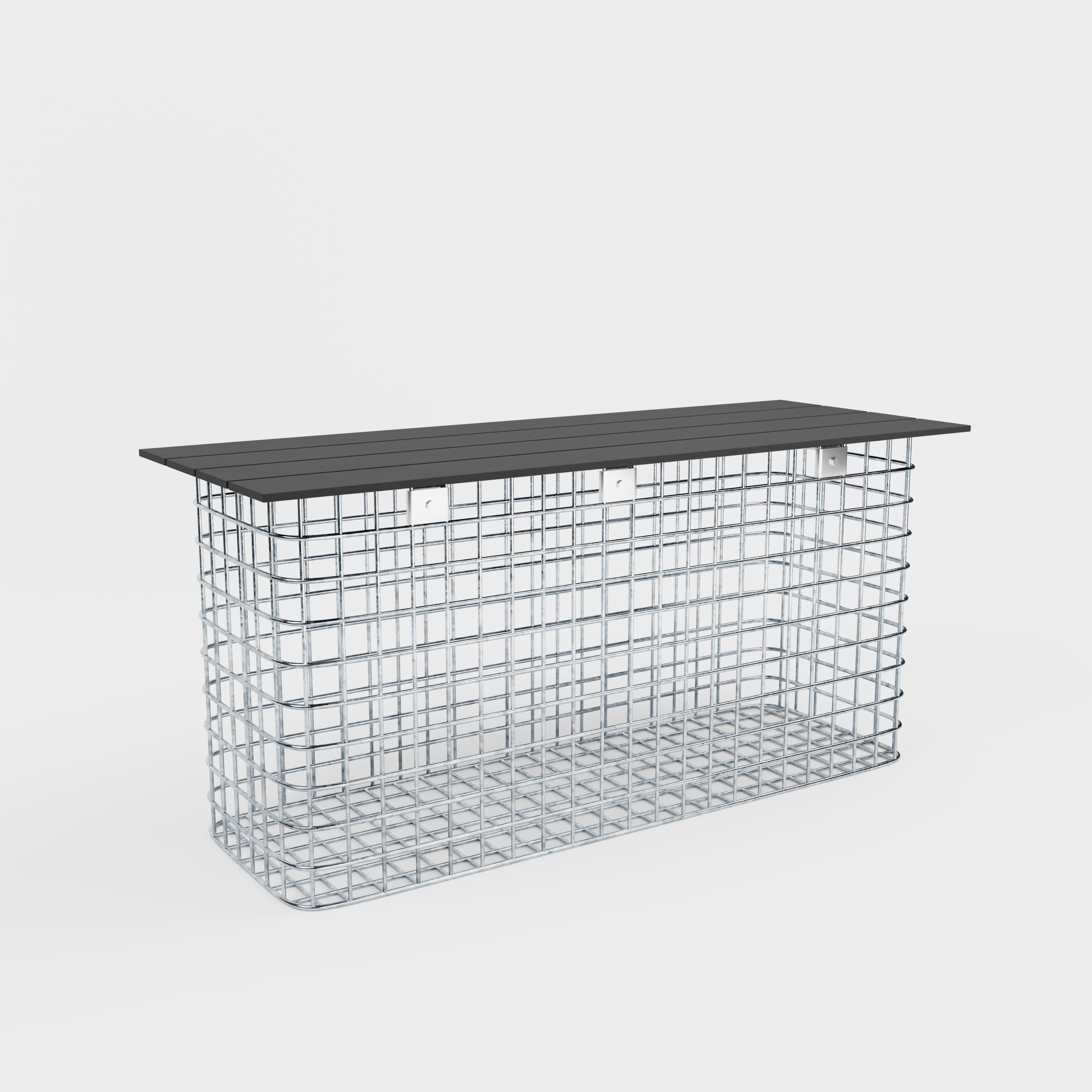 Havebænk 102 x 50 x 32 cm MW 5 x 5 cm varmgalvaniseret, med genbrugsdæksel i antracit