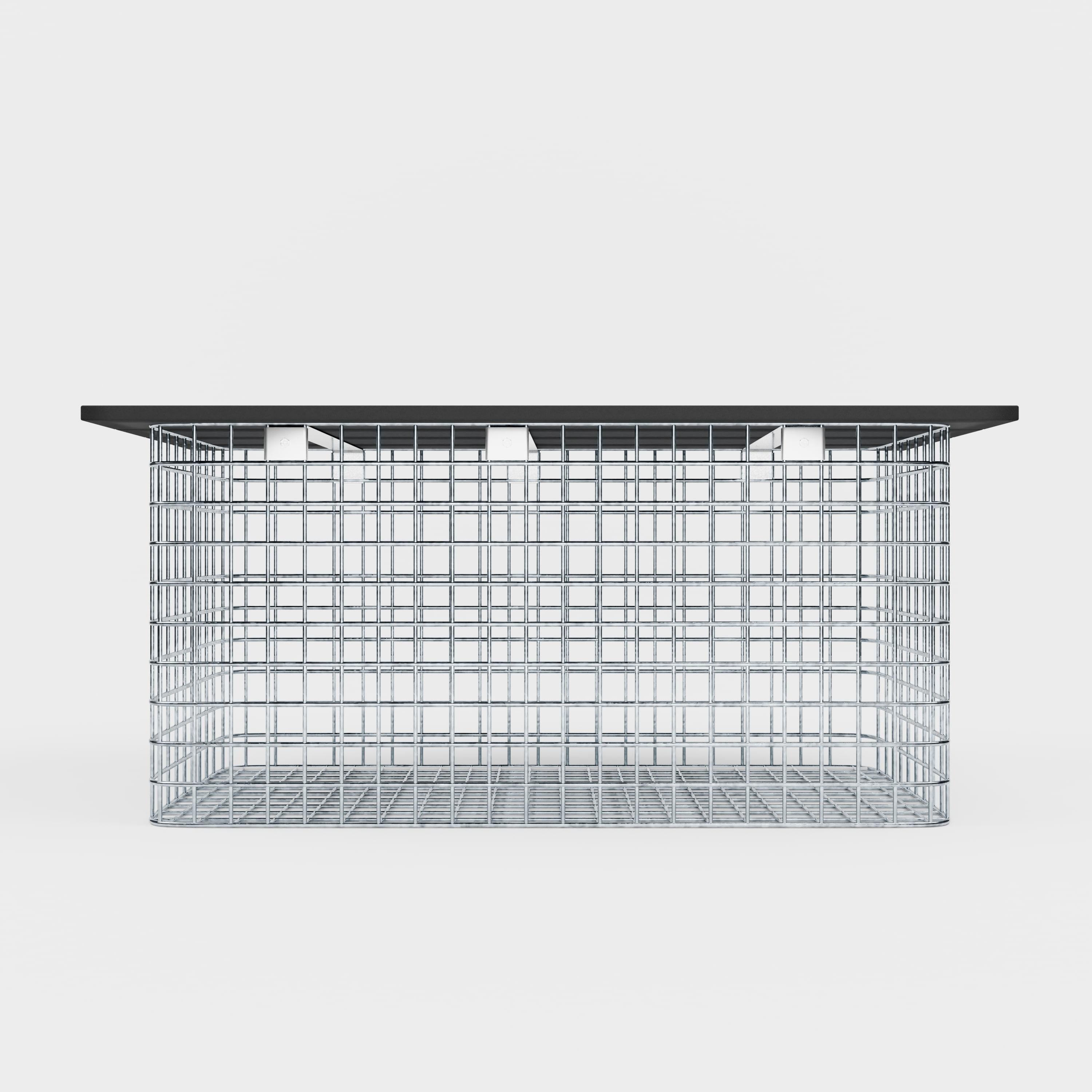 Trädgårdsbänk 102 x 50 x 52 cm MW 5 x 5 cm varmförzinkad, med återvunnen toppskiva i antracit