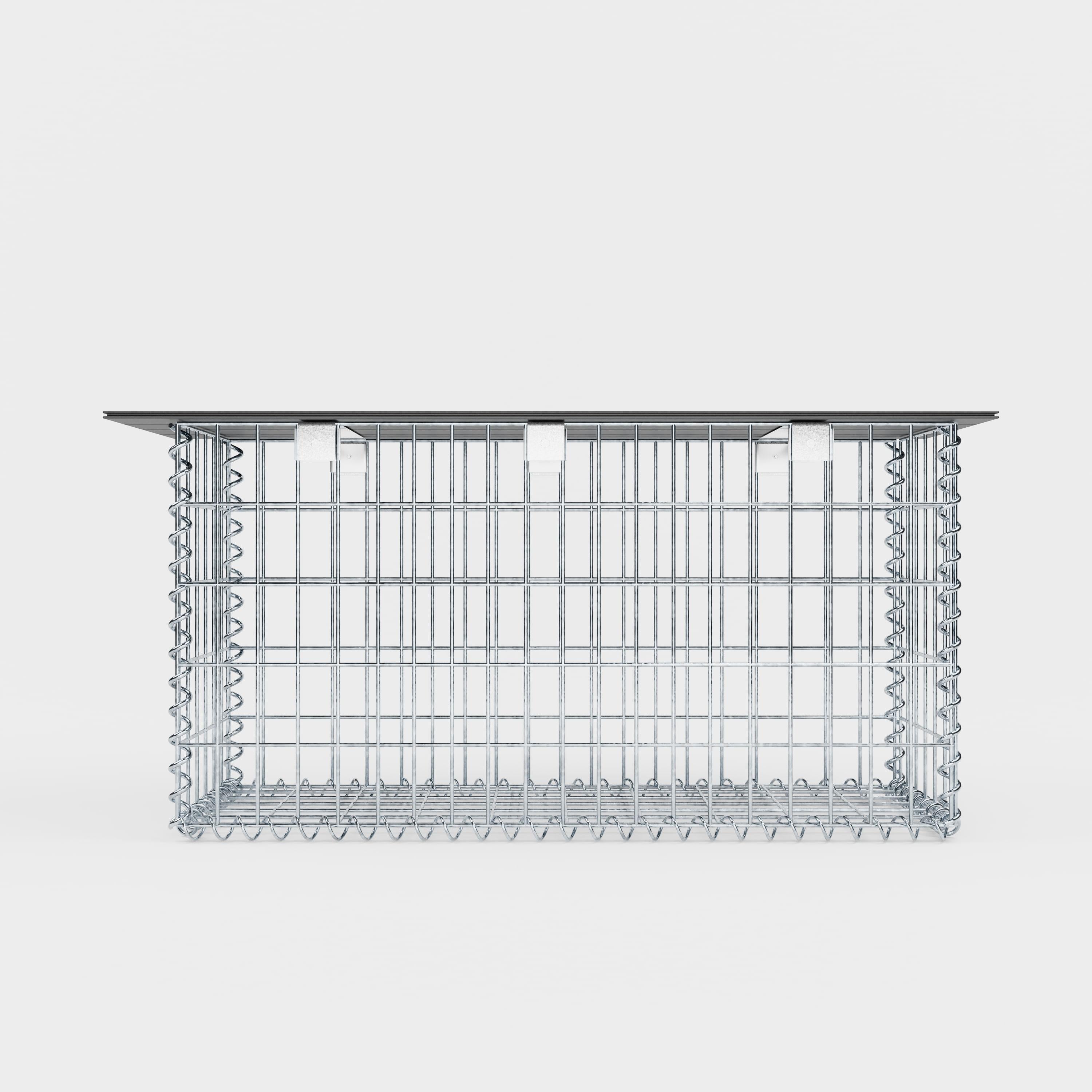 Trädgårdsbänk av gabionspiral 105 x 50 x 30 cm - MW 5 x 10 cm, med återvunnen topp i antracit