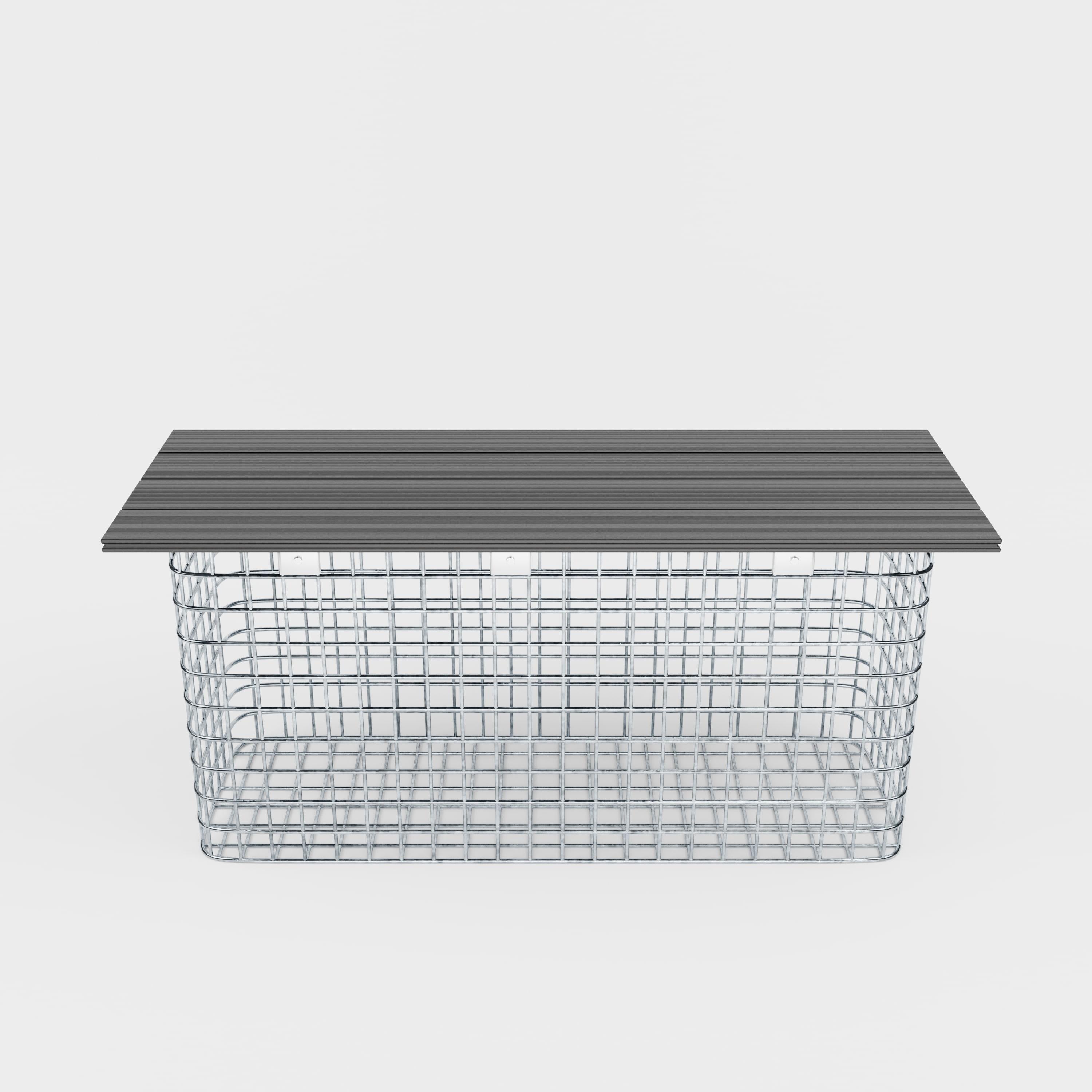 Havebænk 102 x 50 x 32 cm MW 5 x 5 cm varmgalvaniseret, med genbrugsdæksel i antracit