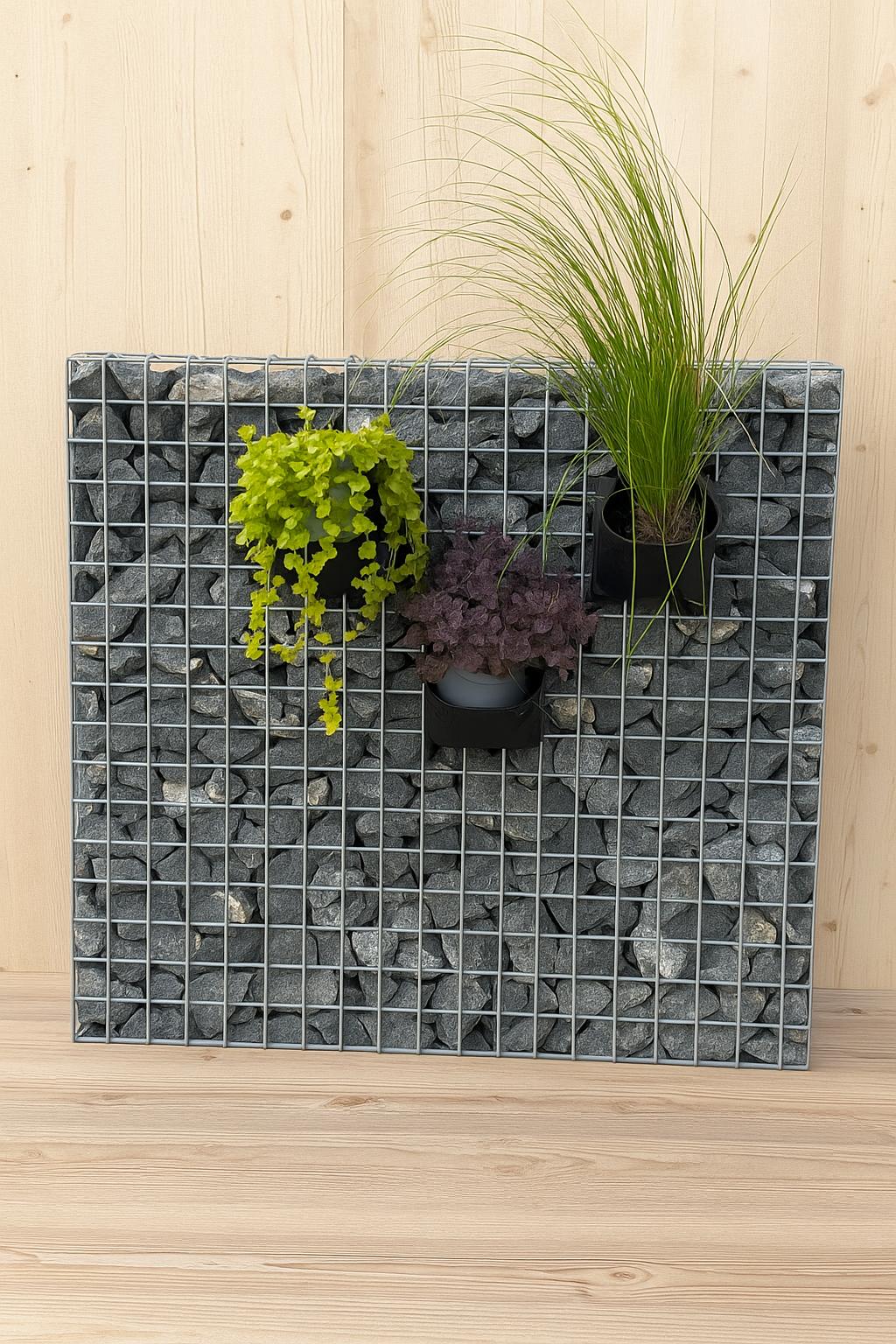 Gabionen-Hängetopf für Blumen und Pflanzen 15 cm x 15 cm x 15 cm (L x H x T)