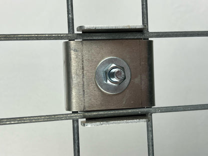 2er Set KLAMMER mit ZAUNHALTER 5 x 5 Zaun-Halter Gabione, Aluminium