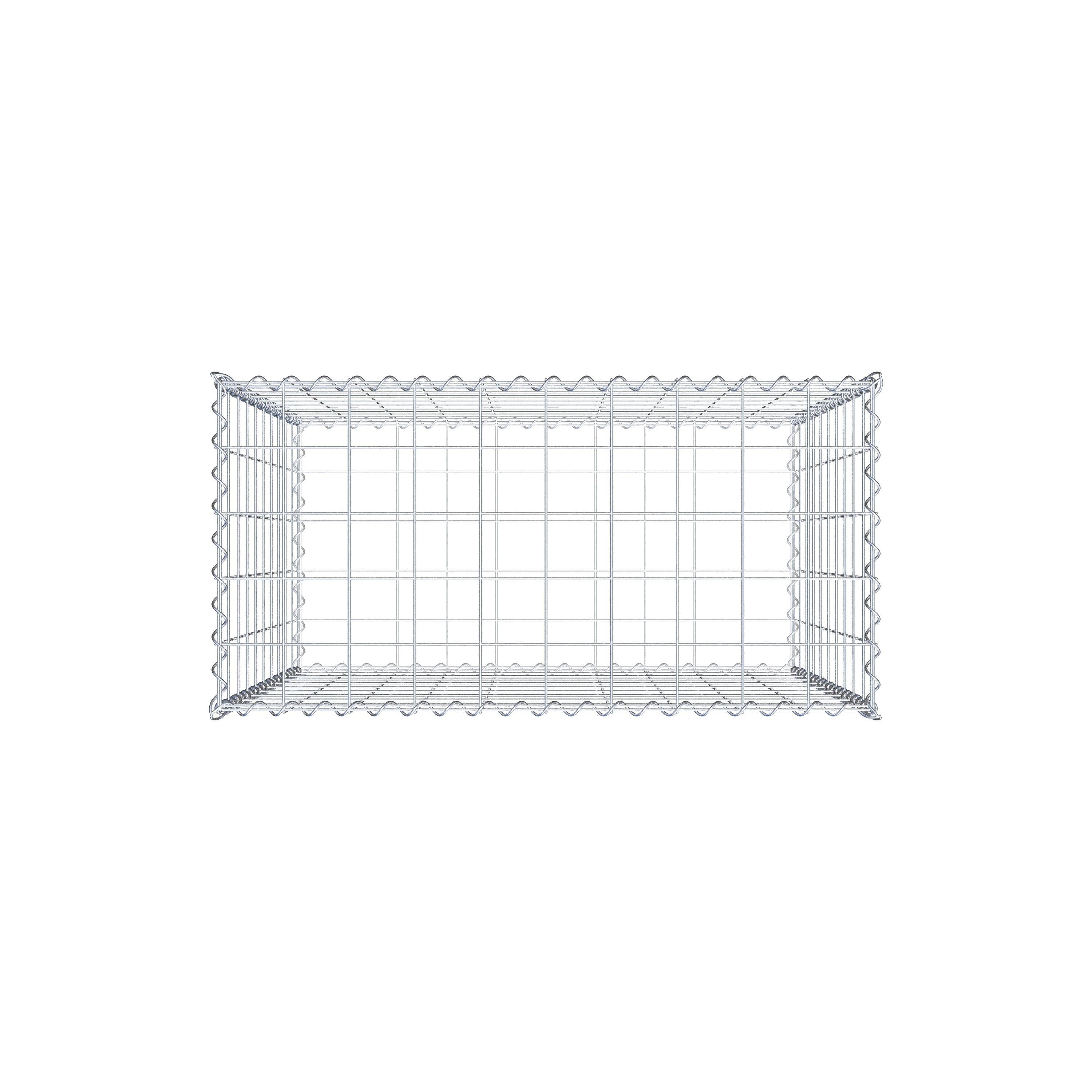 Sats med 2 gabioner 100 cm x 100 cm x 50 cm (L x H x D), maskstorlek 10 x 10 cm, spiral