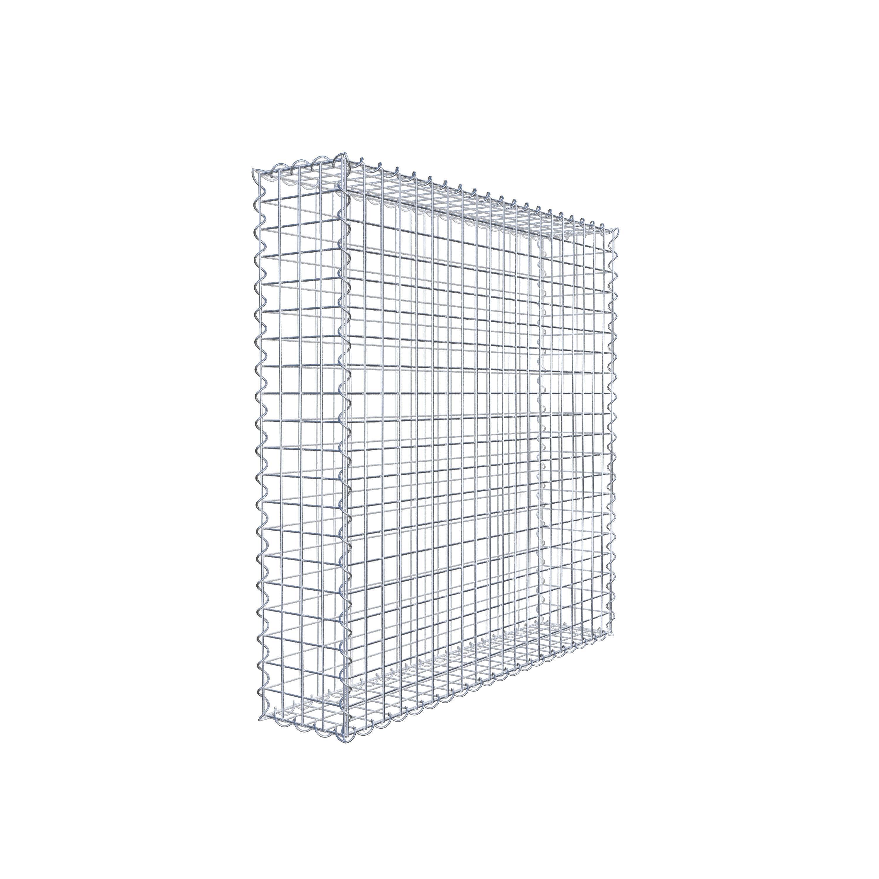 Sats med 2 gabioner 100 cm x 100 cm x 20 cm (L x H x D), maskstorlek 5 x 5 cm, spiral