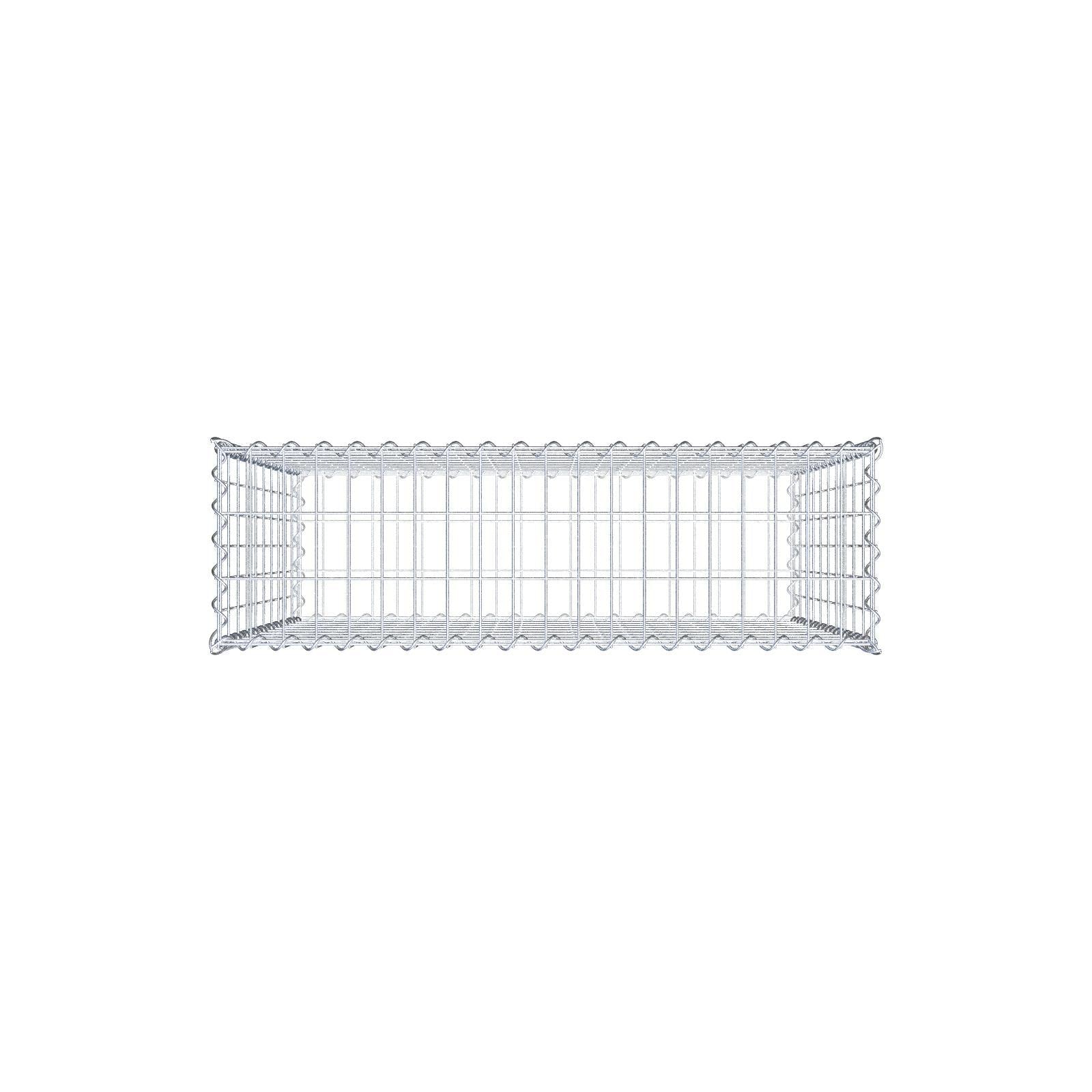 Conjunto de 2 gabiões 100 cm x 100 cm x 30 cm (C x A x P), malhagem 5 x 10 cm, espiral