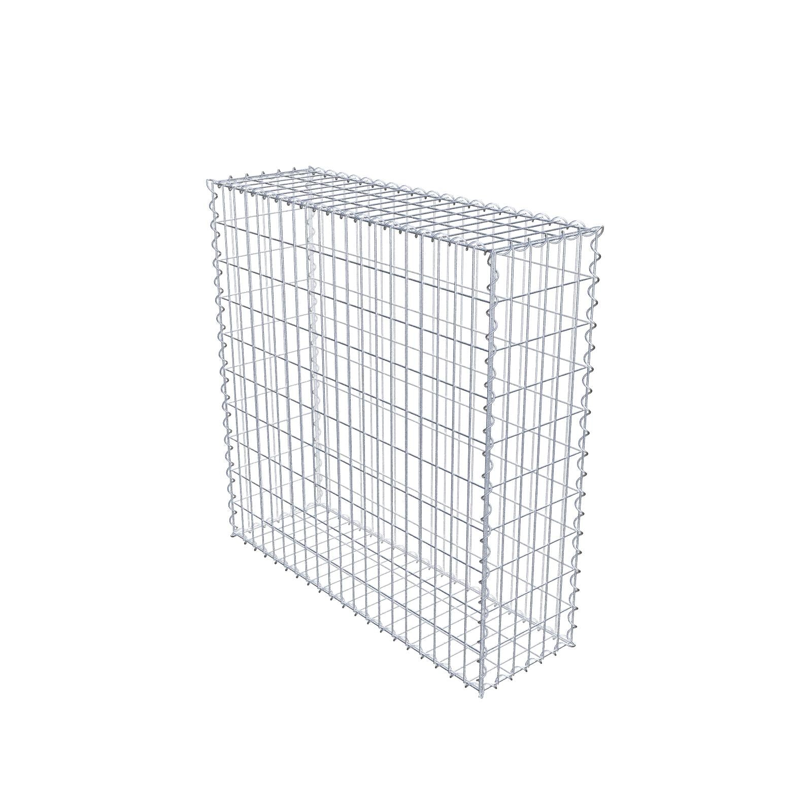 Juego de 2 gaviones de 100 cm x 100 cm x 30 cm (largo x alto x fondo), malla de 5 x 10 cm, en espiral
