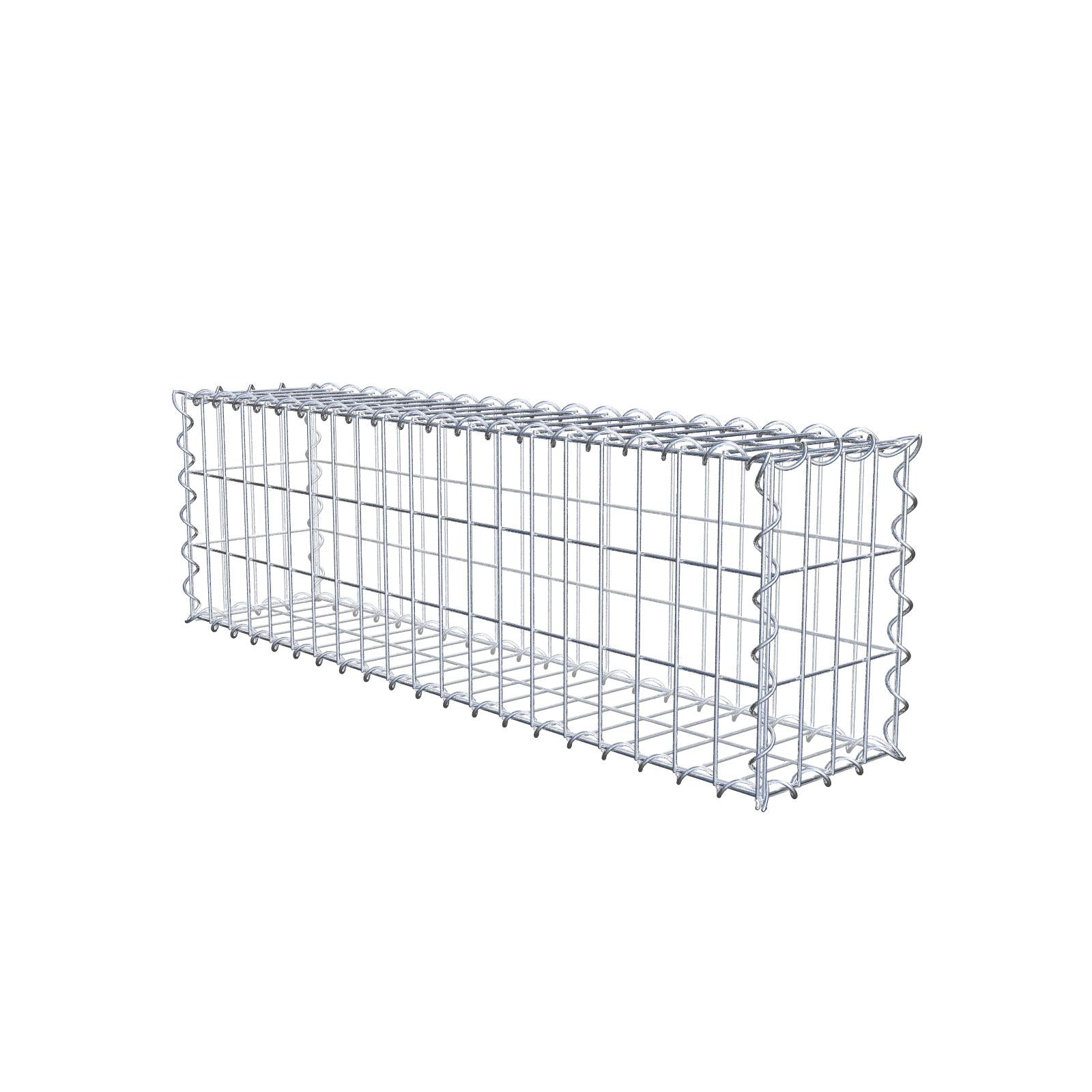 Sats med 2 gabioner 100 cm x 30 cm x 20 cm (L x H x D), maskstorlek 5 x 10 cm, spiral