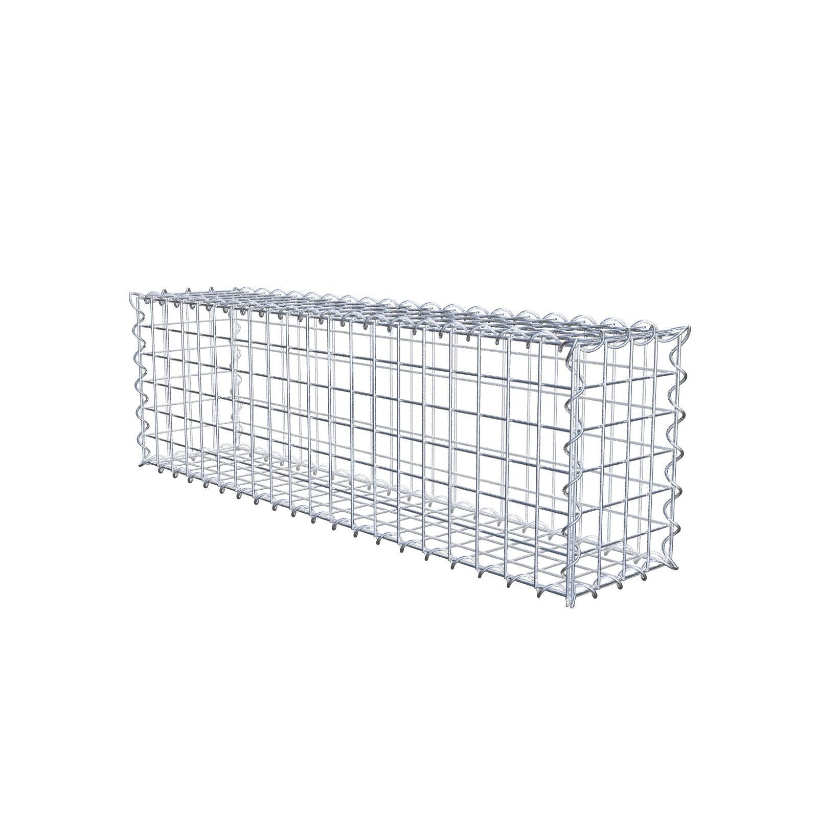 Juego de 2 gaviones de 100 cm x 30 cm x 20 cm (largo x alto x fondo), malla de 5 x 5 cm, en espiral