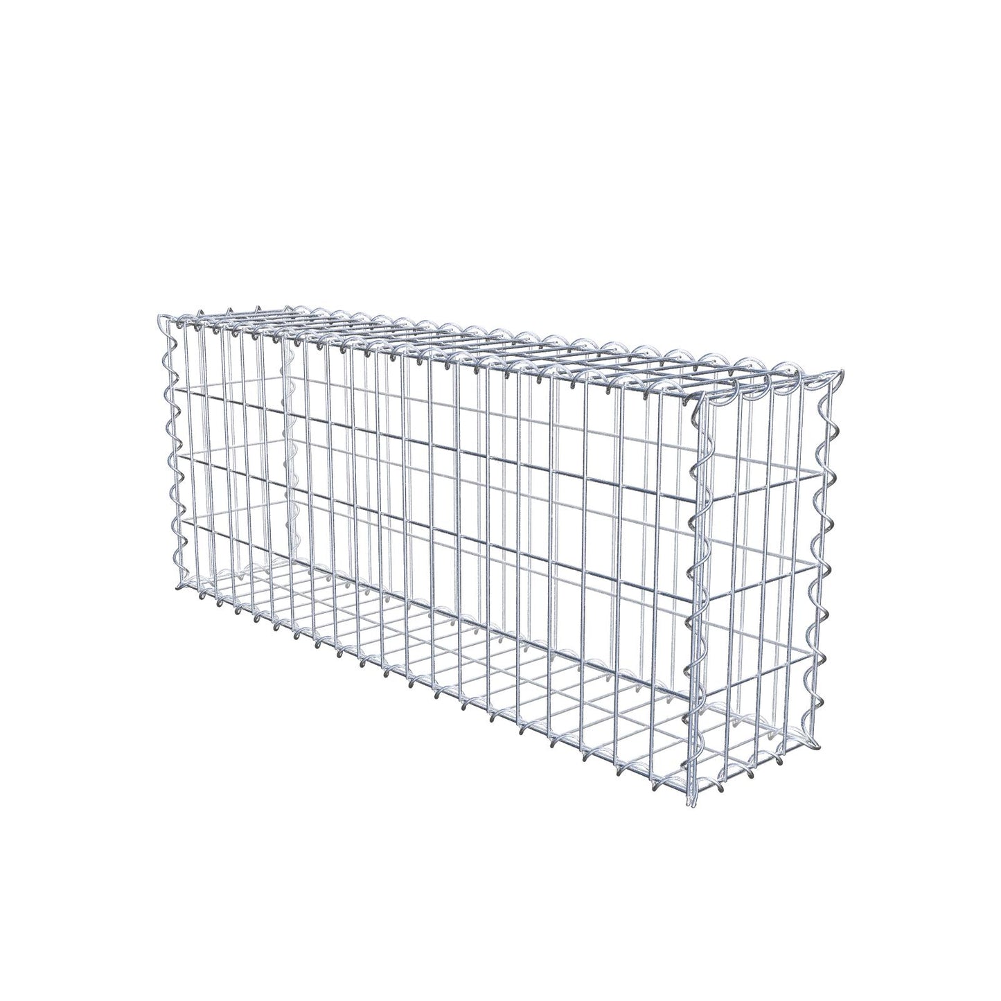 Set of 2 gabions 100 cm x 40 cm x 20 cm (L x H x D), mesh size 5 x 10 cm, spiral
