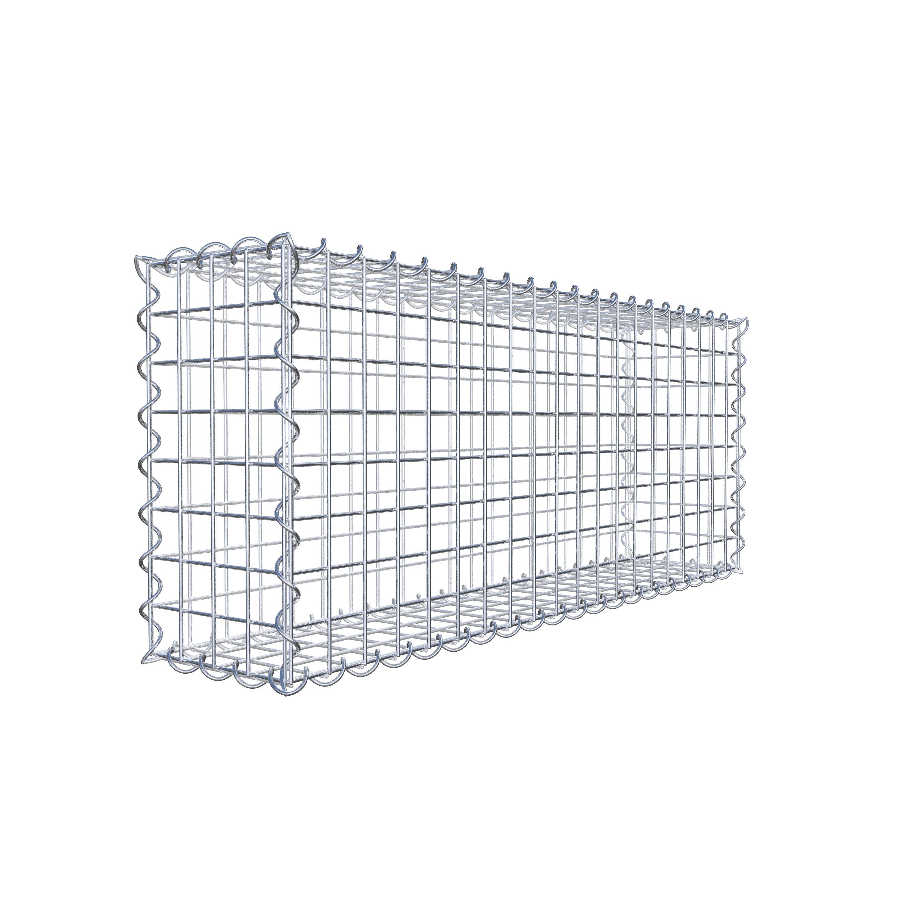 Sats med 2 gabioner 100 cm x 40 cm x 20 cm (L x H x D), maskstorlek 5 x 5 cm, spiral