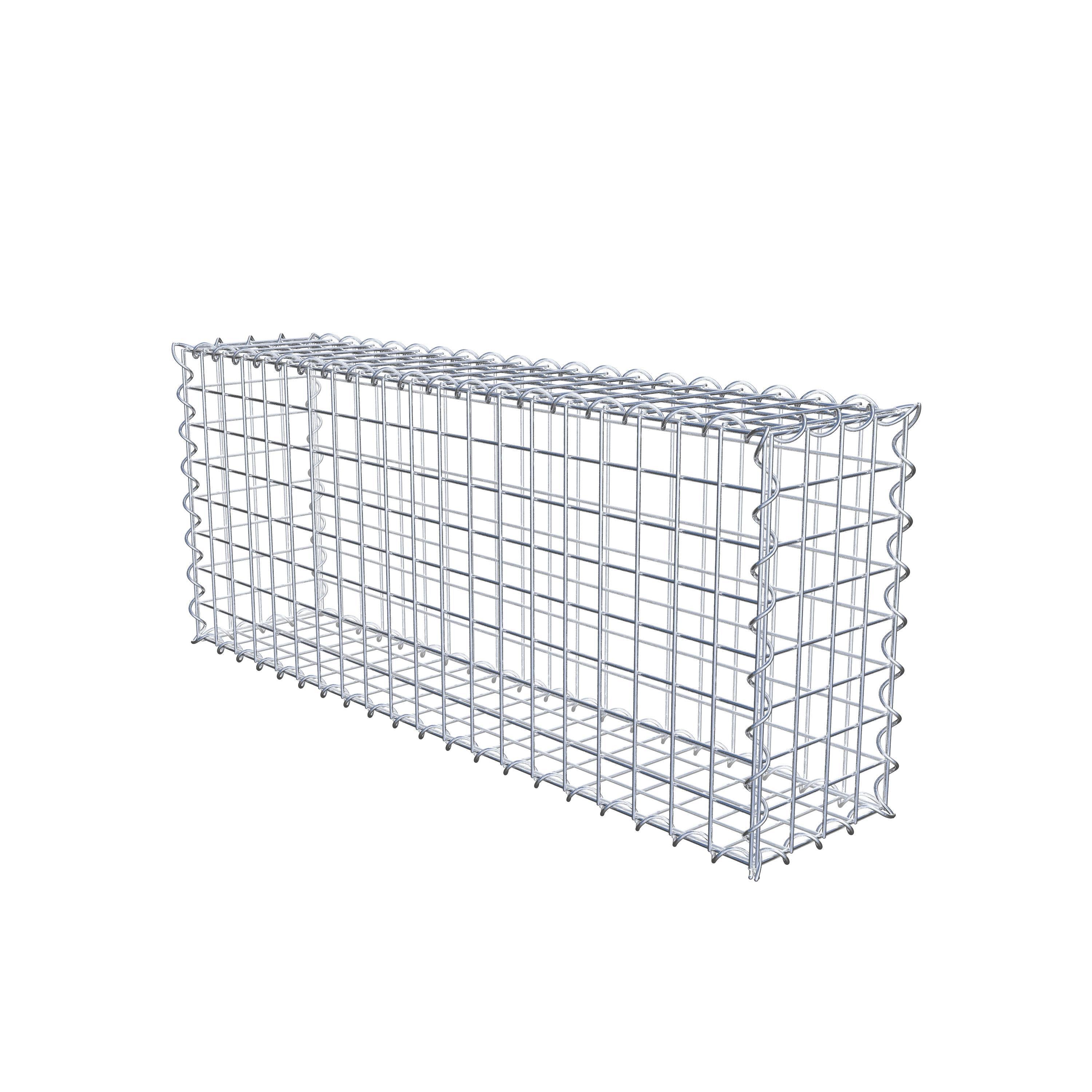Sats med 2 gabioner 100 cm x 40 cm x 20 cm (L x H x D), maskstorlek 5 x 5 cm, spiral