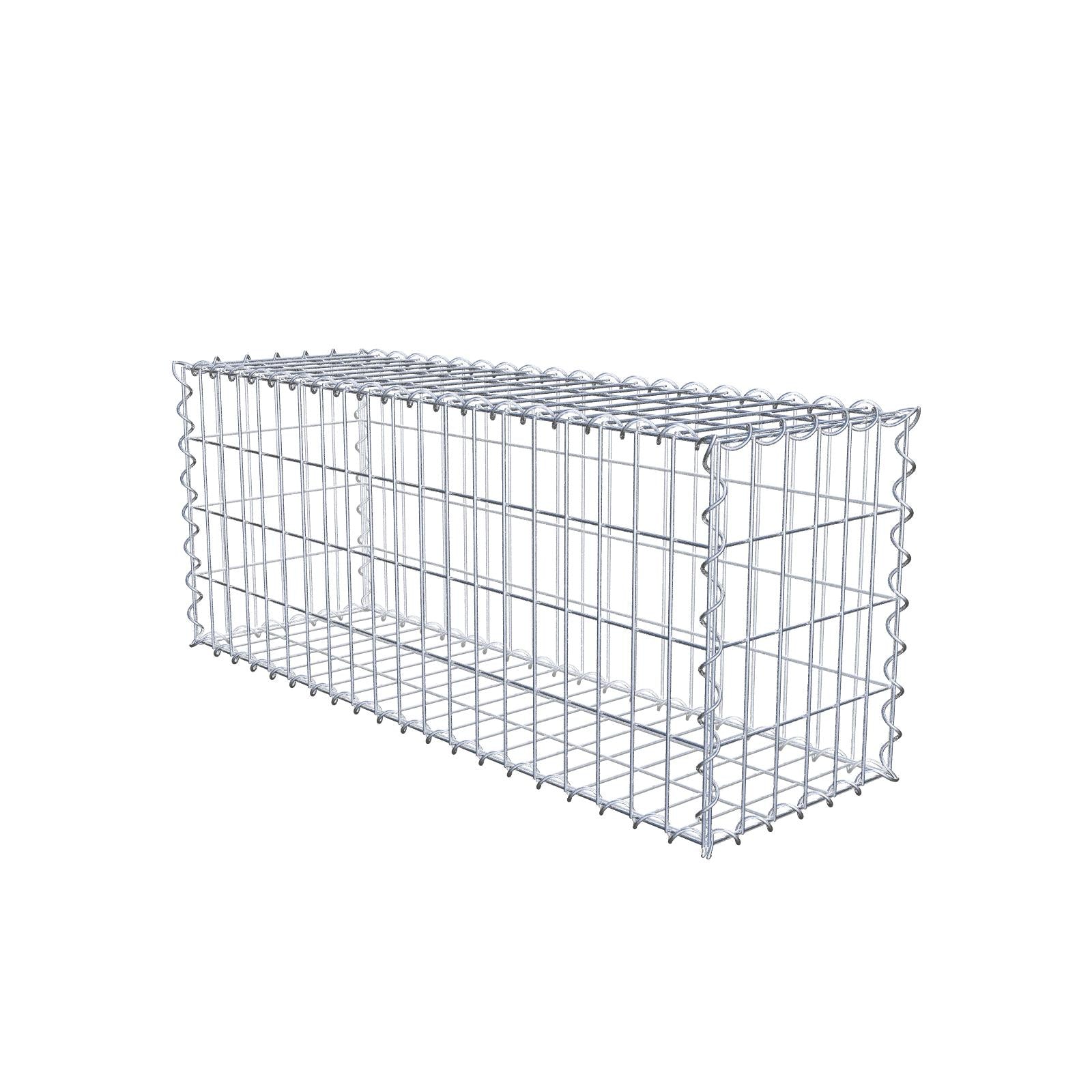 Sats med 2 gabioner 100 cm x 40 cm x 30 cm (L x H x D), maskstorlek 5 x 10 cm, spiral
