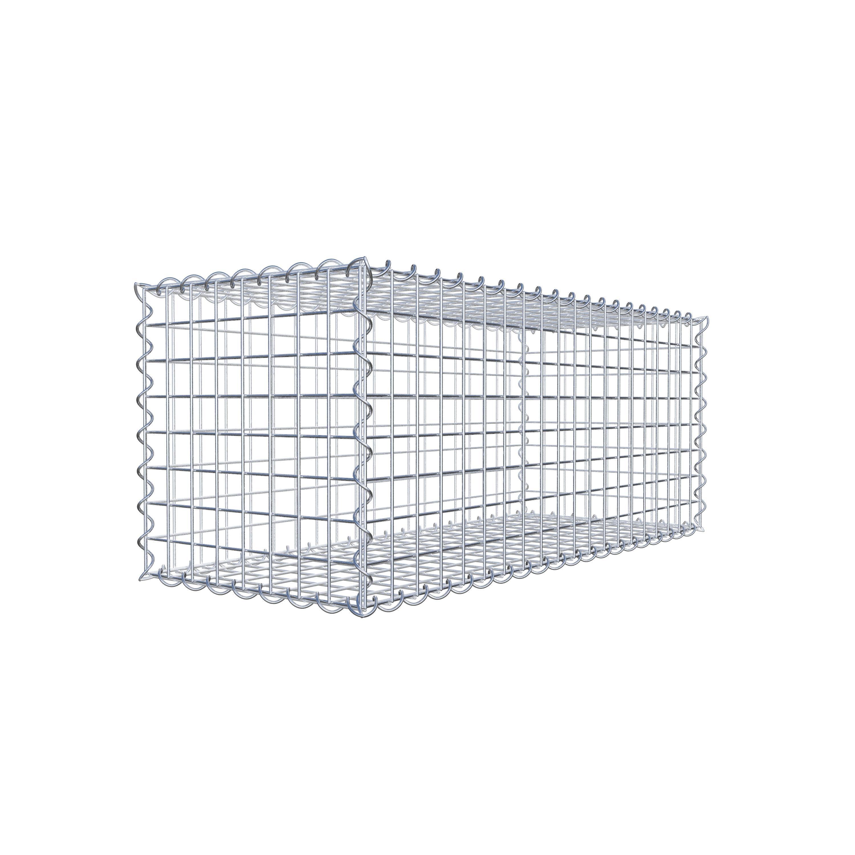Juego de 2 gaviones de 100 cm x 40 cm x 40 cm (largo x alto x fondo), malla de 5 x 5 cm, en espiral