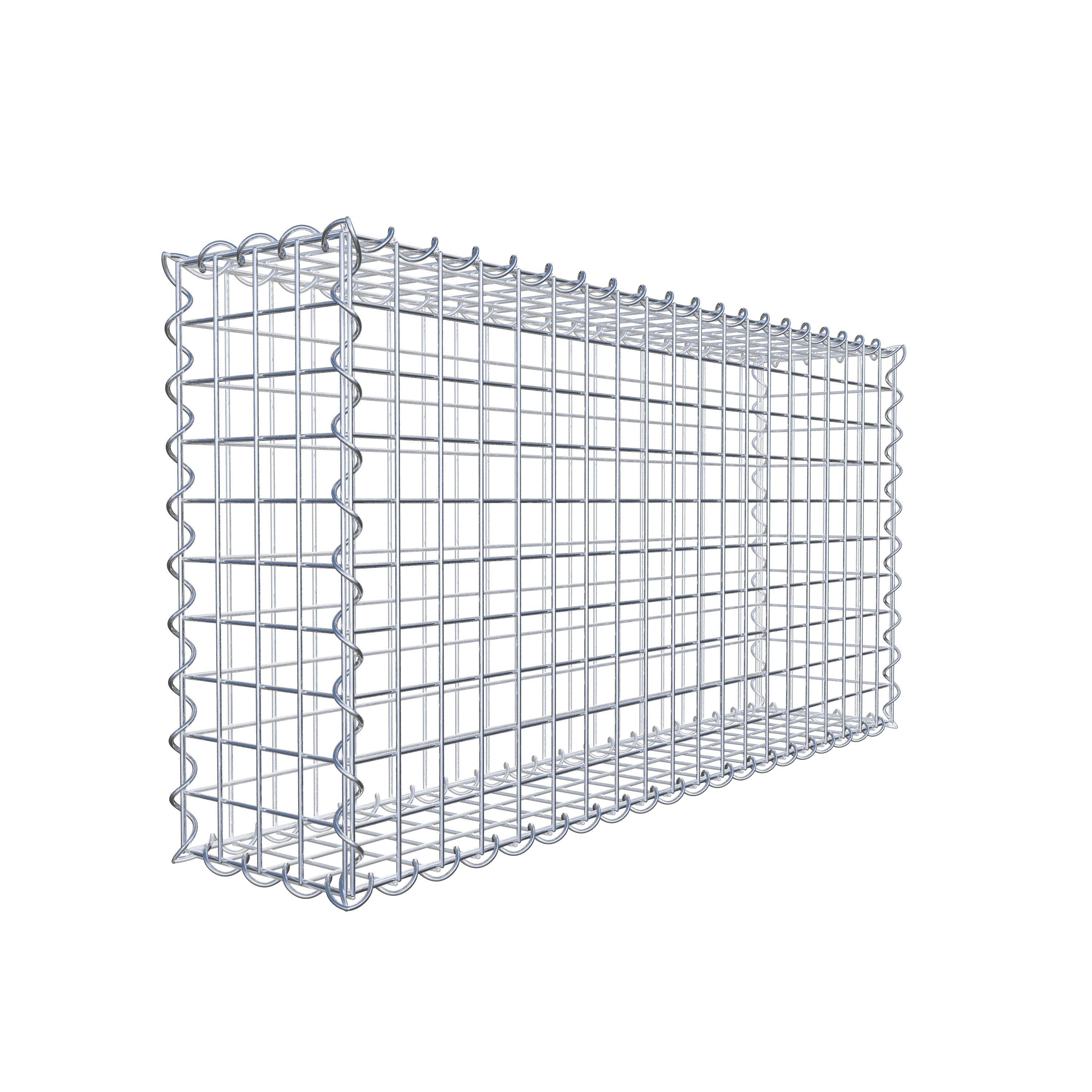 Sats med 2 gabioner 100 cm x 50 cm x 20 cm (L x H x D), maskstorlek 5 x 5 cm, spiral