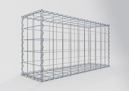 Sæt med 2 gabioner 100 cm x 50 cm x 30 cm (L x H x D), maskestørrelse 10 x 10 cm, spiralformet