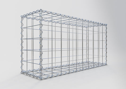 Sæt med 2 gabioner 100 cm x 50 cm x 30 cm (L x H x D), maskestørrelse 10 x 10 cm, spiralformet