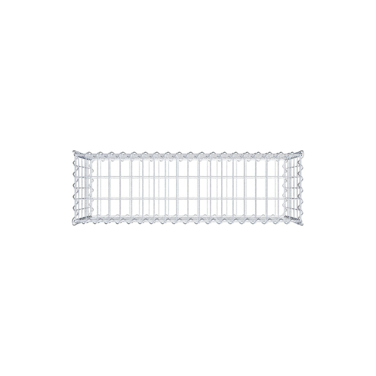 Sats med 2 gabioner 100 cm x 50 cm x 30 cm (L x H x D), maskstorlek 5 x 10 cm, spiral