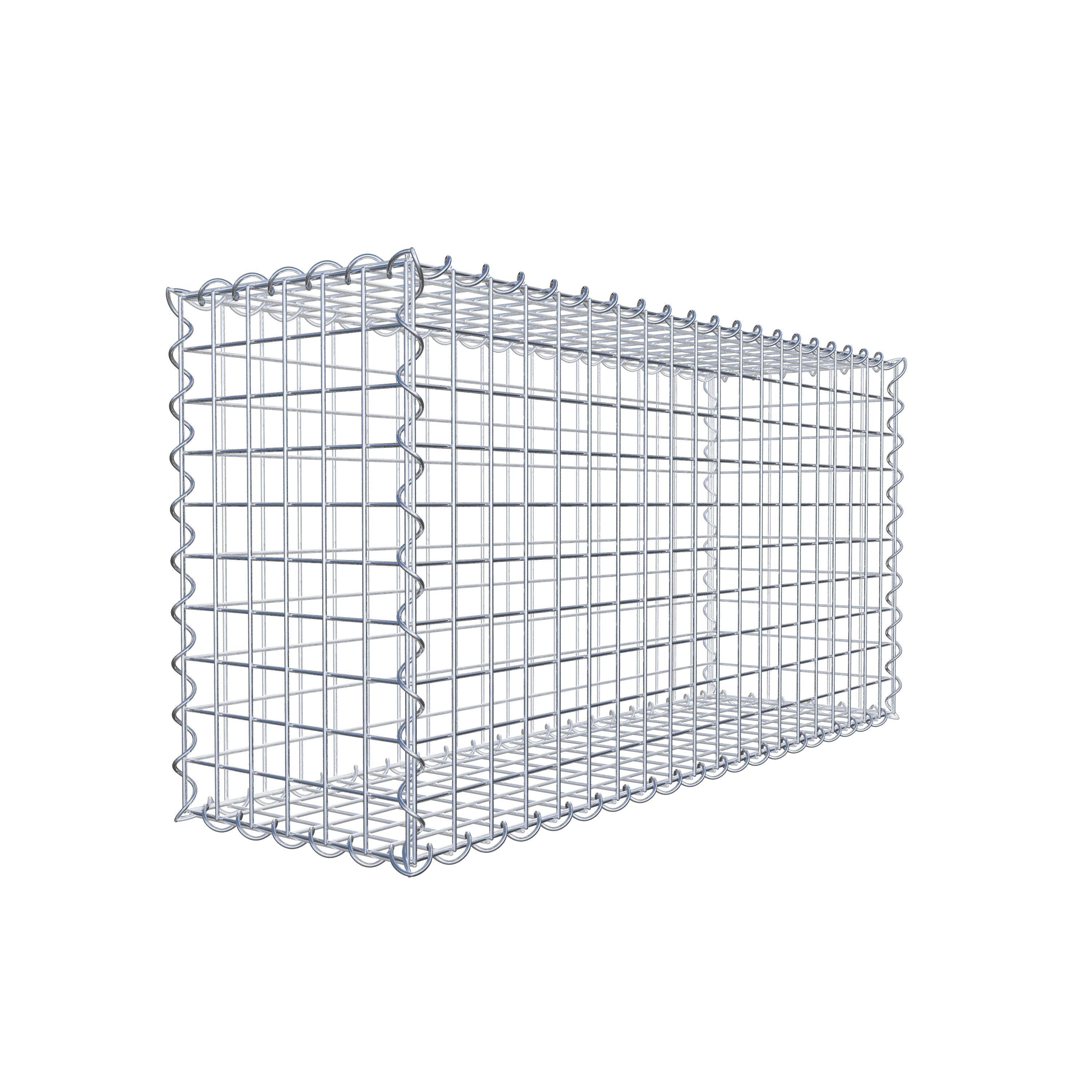 Sats med 2 gabioner 100 cm x 50 cm x 30 cm (L x H x D), maskstorlek 5 x 5 cm, spiral