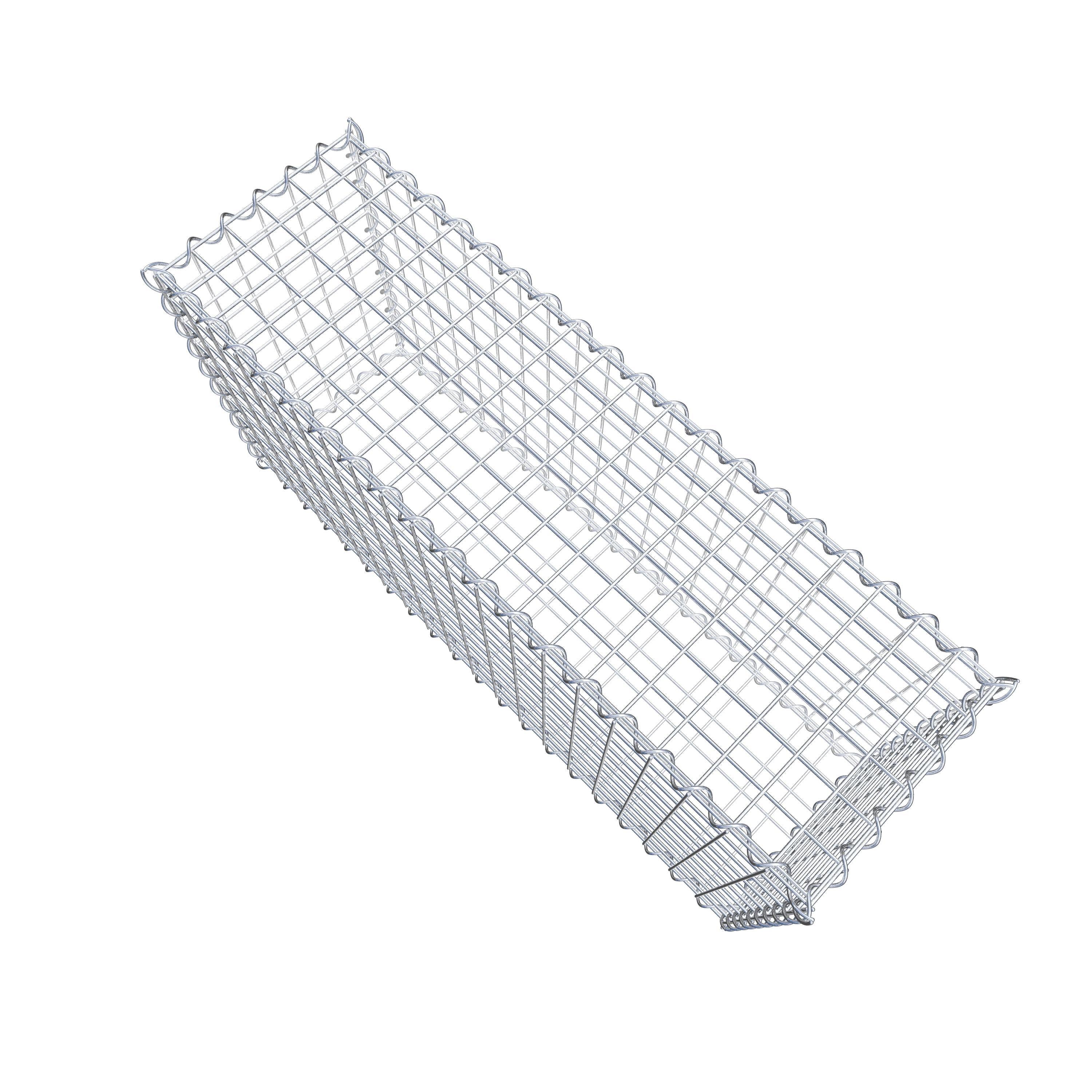 Sats med 2 gabioner 100 cm x 50 cm x 30 cm (L x H x D), maskstorlek 5 x 5 cm, spiral