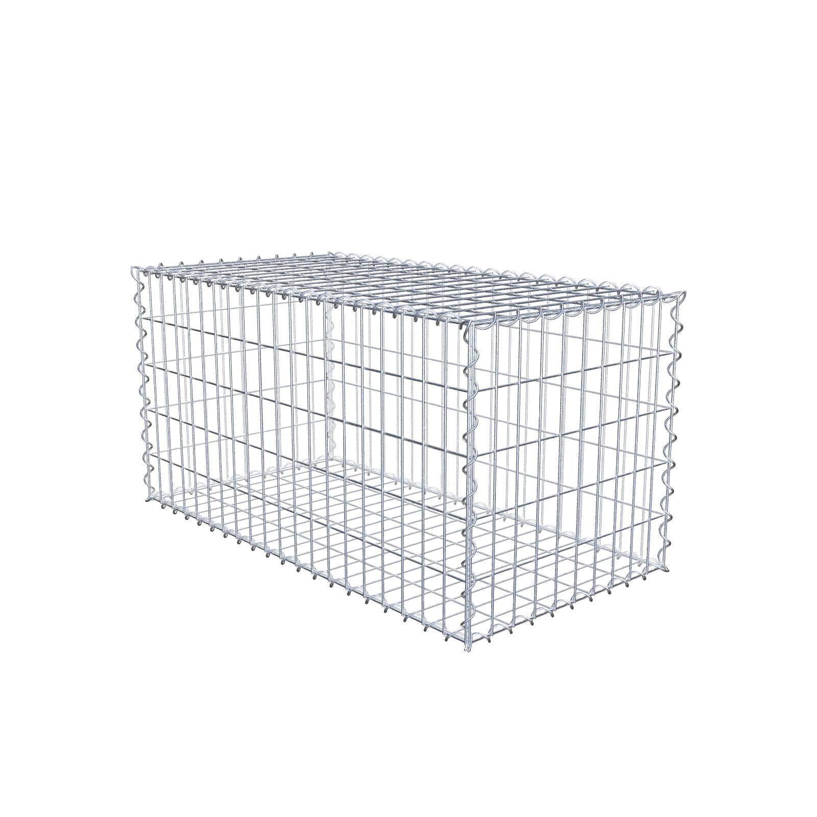 Sats med 2 gabioner 100 cm x 50 cm x 50 cm (L x H x D), maskstorlek 5 x 10 cm, spiral